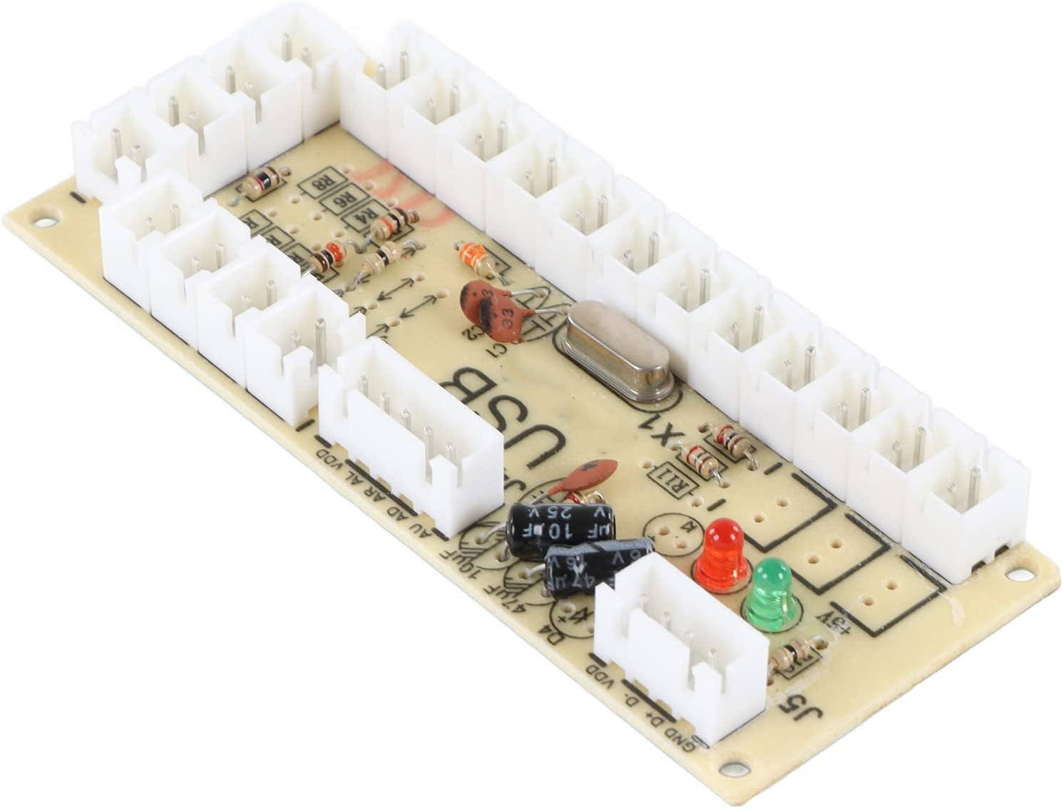 Kit, 2 Player Game DIY USB Board Encoder Joystick Buttons Set, Compatible with Home Console, Fighting Game Console, Friends Gathering (Blue Red)