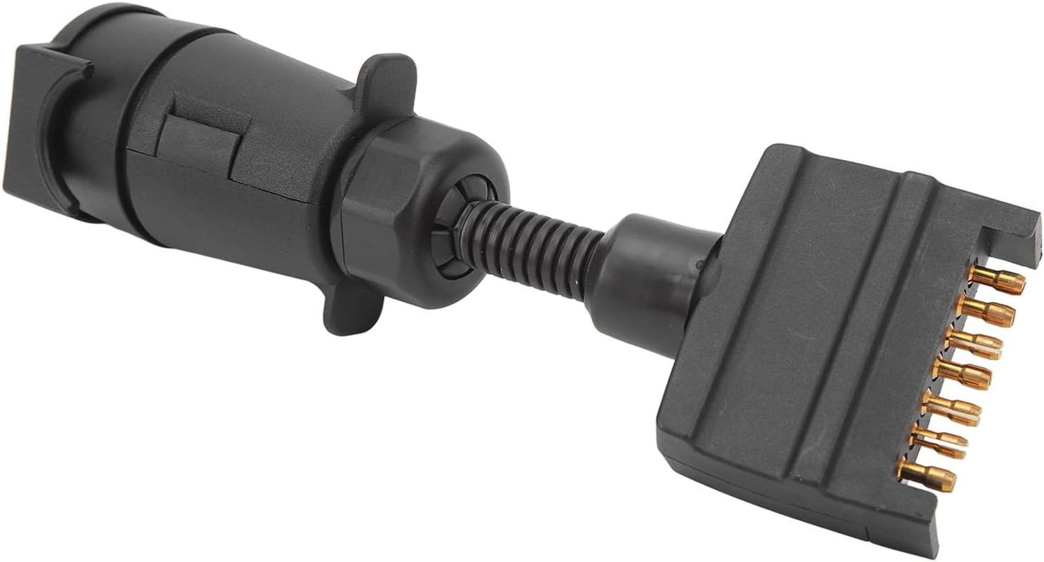 Trailer Adapter Plug Waterproof 7 Pin round Female to Flat Male High Durability Wiring Connector Caravan Boat image number 2