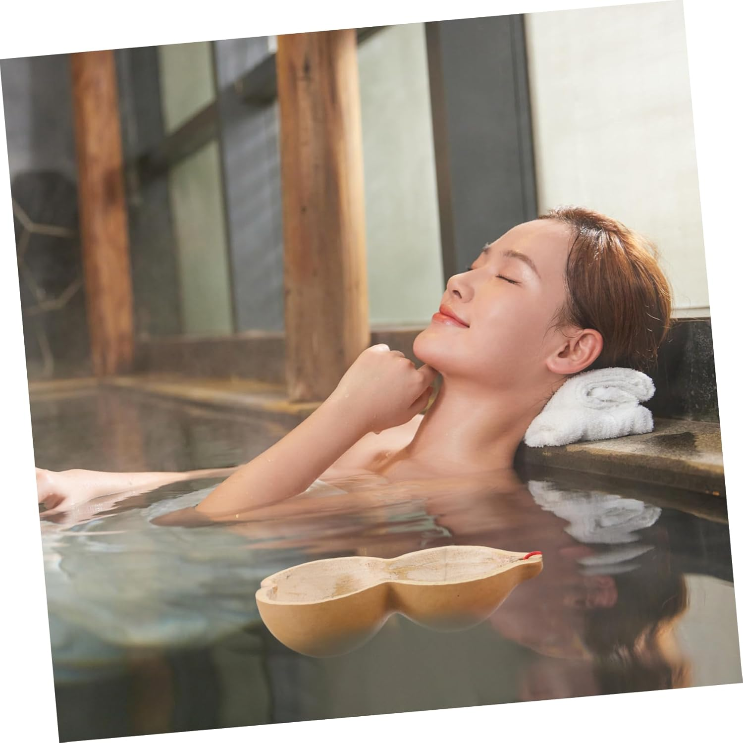 LOLIPPYY Gourd Water Ladle Handmade Natural Water Scoop for Kitchen Bathroom Gardening Multi-Functional Dipper Decorative Design for Bathing and Hair Washing image number 6