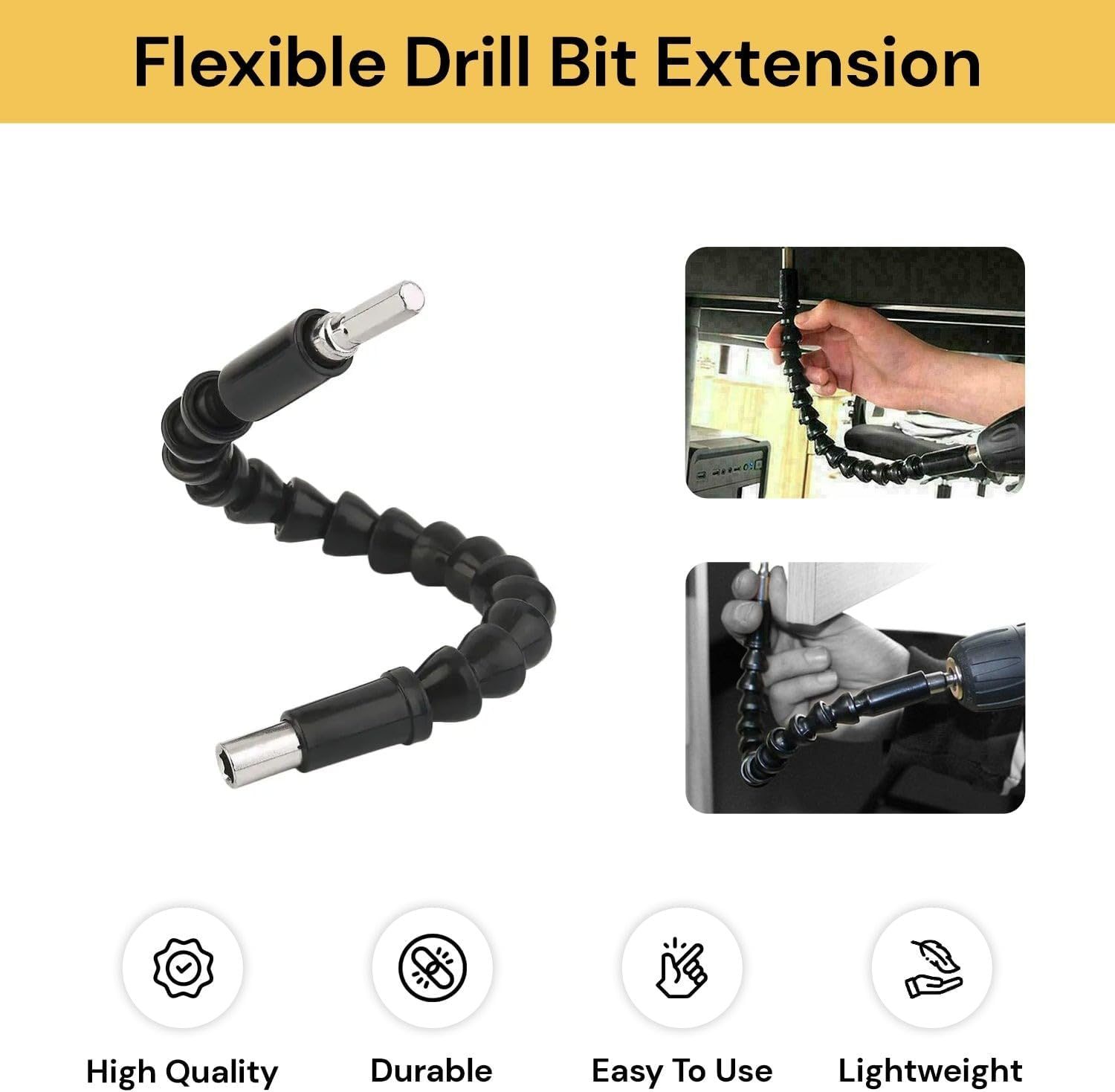 Spendeal Flexible Drill Bit Extension Hex Soft Shaft, Flexible Screwdriver Extension for Connect Drive Shaft Tip Drill Bit Kit Adaptor image number 1