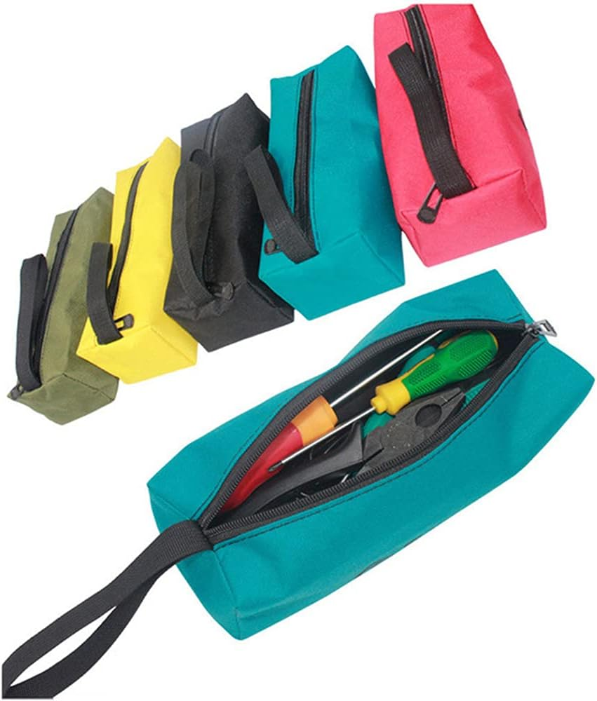Maizoon Tool Bags 5 Pieces Set,Waterproof Oxford Canvas Zipper Storage Case,Multi-Purpose Hardware Screws Nails Drill Bit Metal Parts Repair Organizer Pouch,Uh04 image number 2
