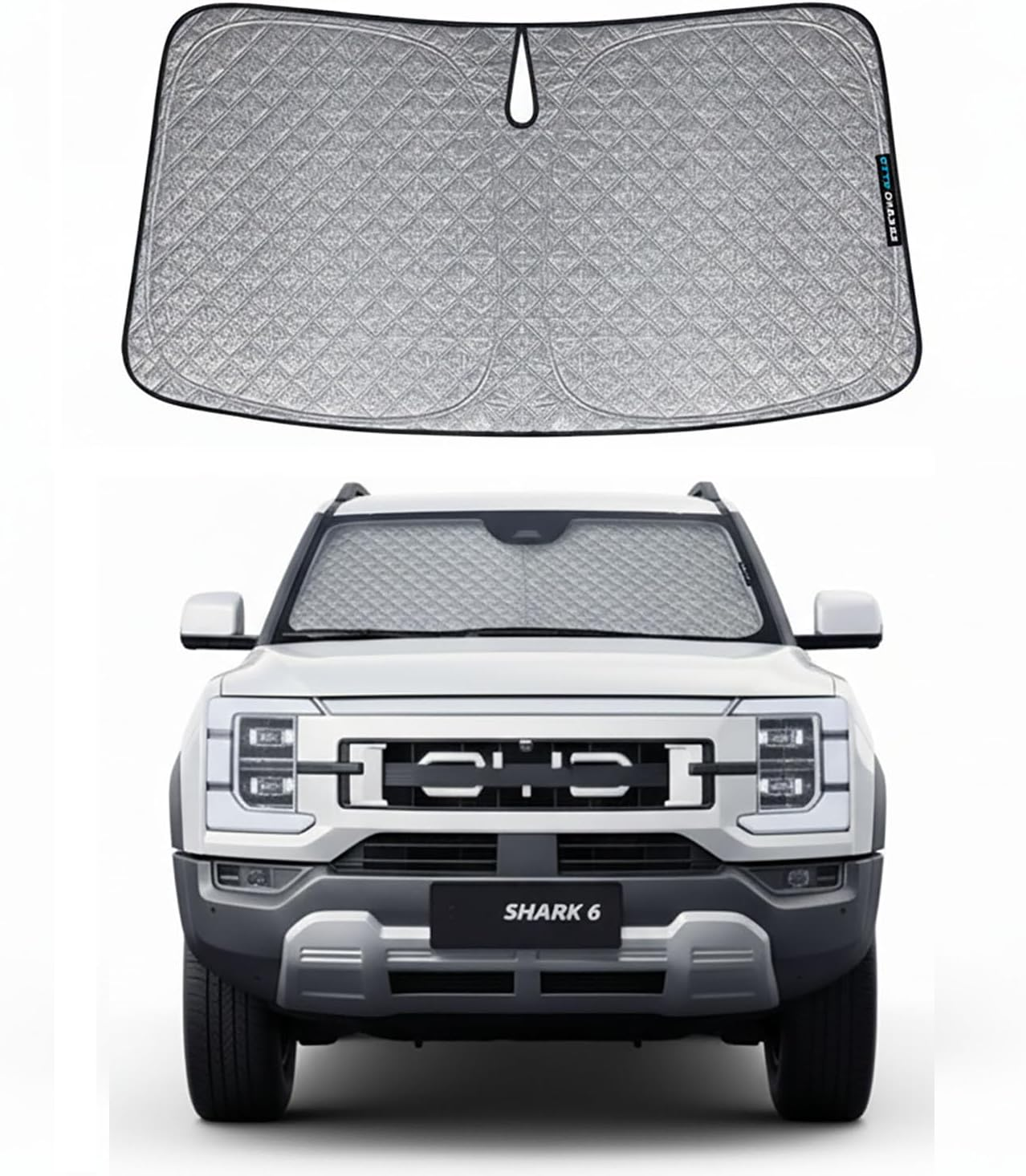 OTTO SHADES 6-Layer Extra-Thick Windscreen Sunshade for BYD Shark 2024-2025, Custom Fit, Premium UV Protection, Foldable Front Window Sun Visor, Superior Heat Insulation Keeps Car Cooler image number 2