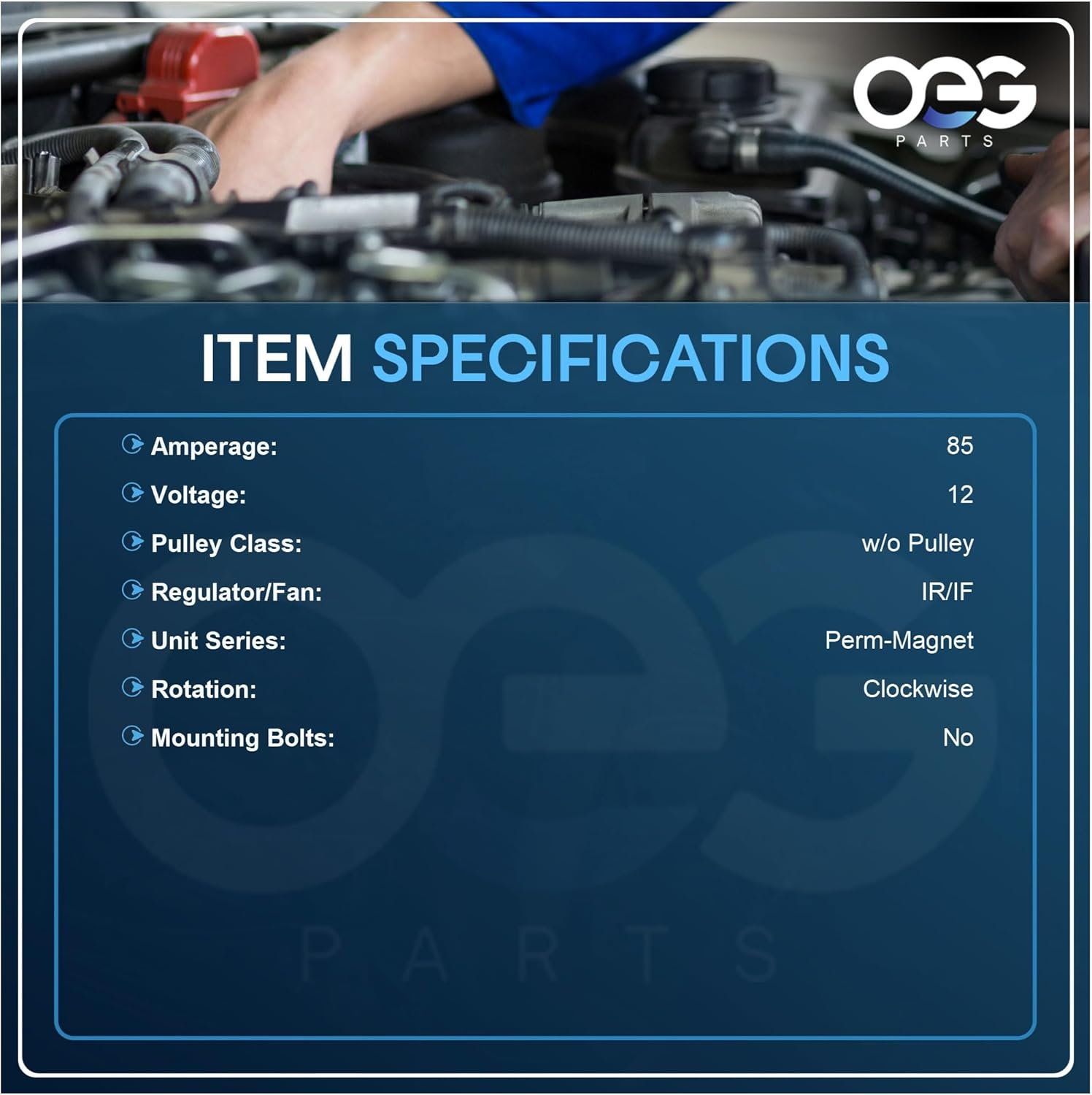 OEG Parts New Alternator Compatible with Caterpillar 216B, 226B, 232B, AP300D, JCB 540 530 225-3141 225-3143 305-3661 394-3494 394-3496 8600566 8600567 ALU0031 400-41006 2100-0500 3100-0501 3500-0500 image number 5