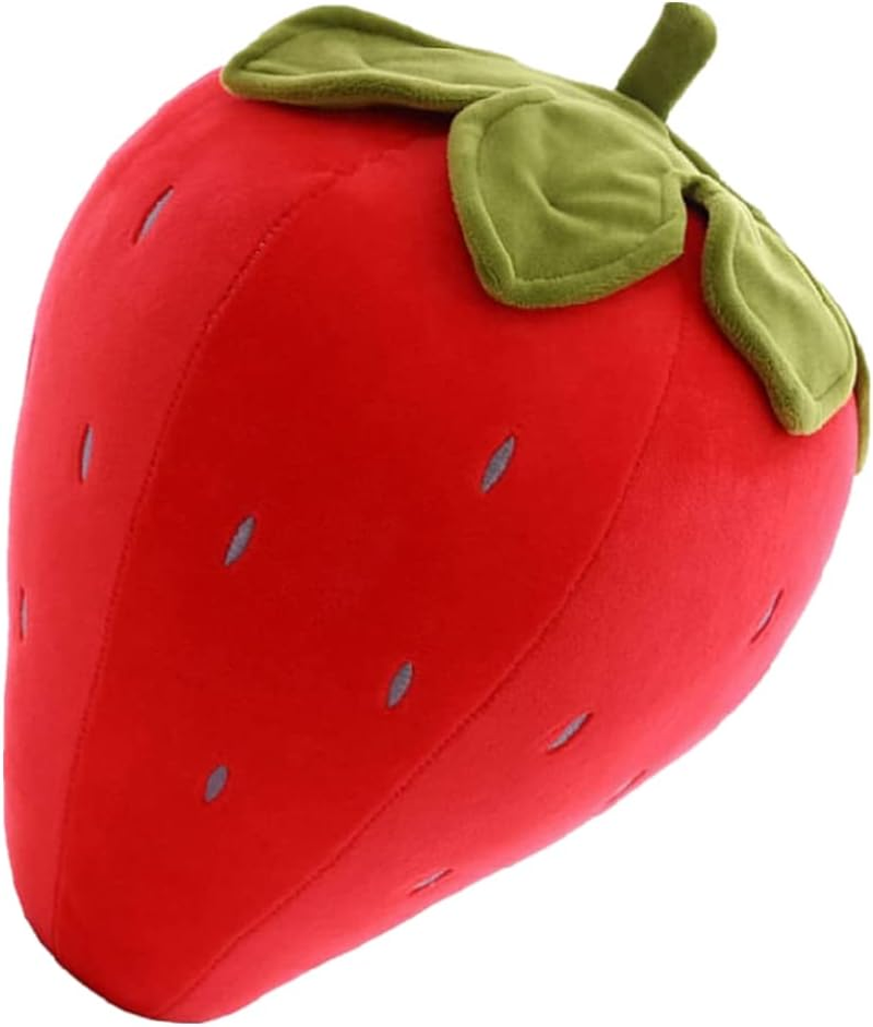 AUCOOMA Soft Fruit Stuffed Strawberry Plush Pillow, Cute Pink Plush Toy for Kids, 10"