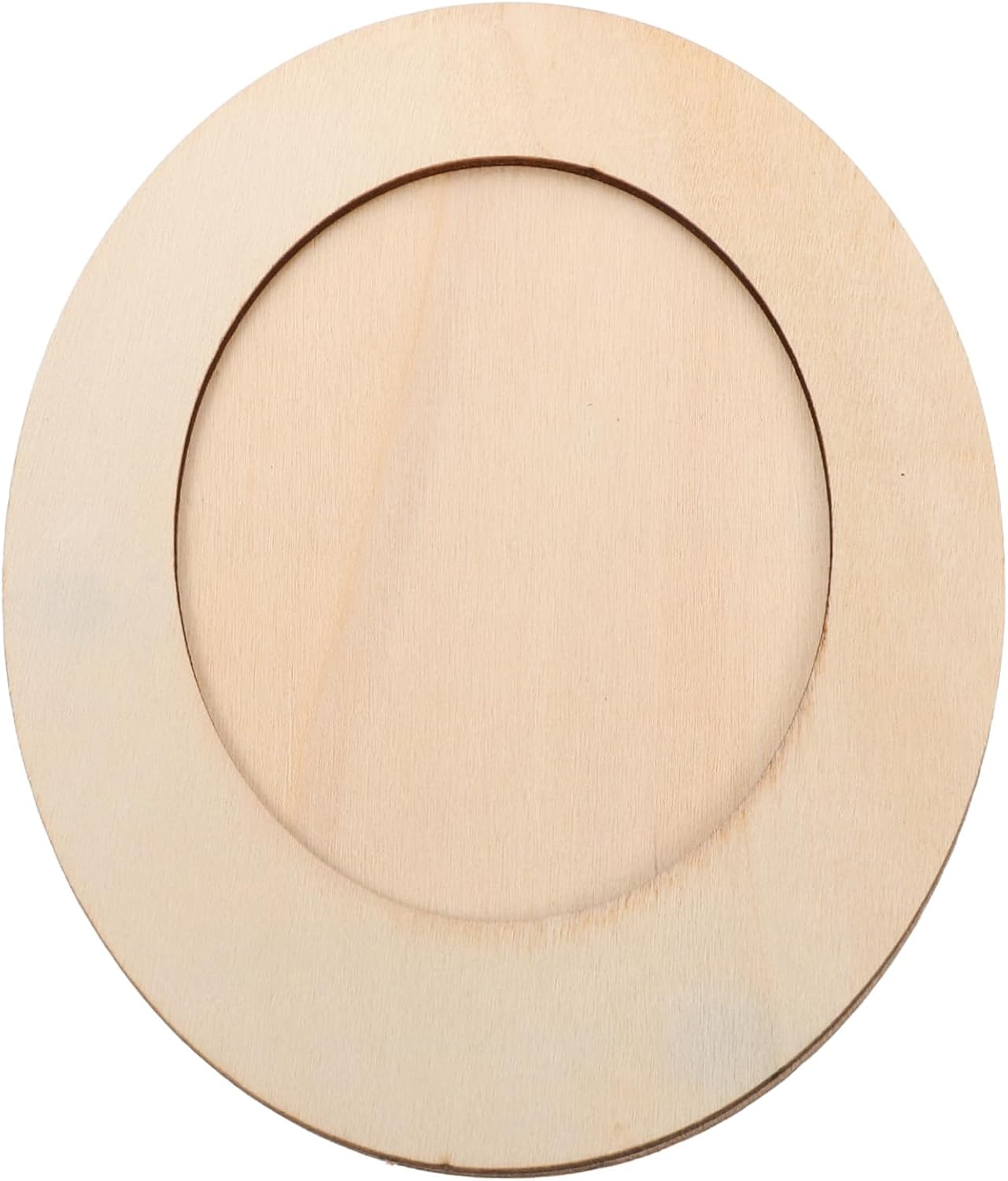 MOLUCKFU Wooden Craft Frame Oval DIY Photo Frame Unfinished for Decor Stand up Display for Art Projects Family Bonding Activities and Decorations image number 1