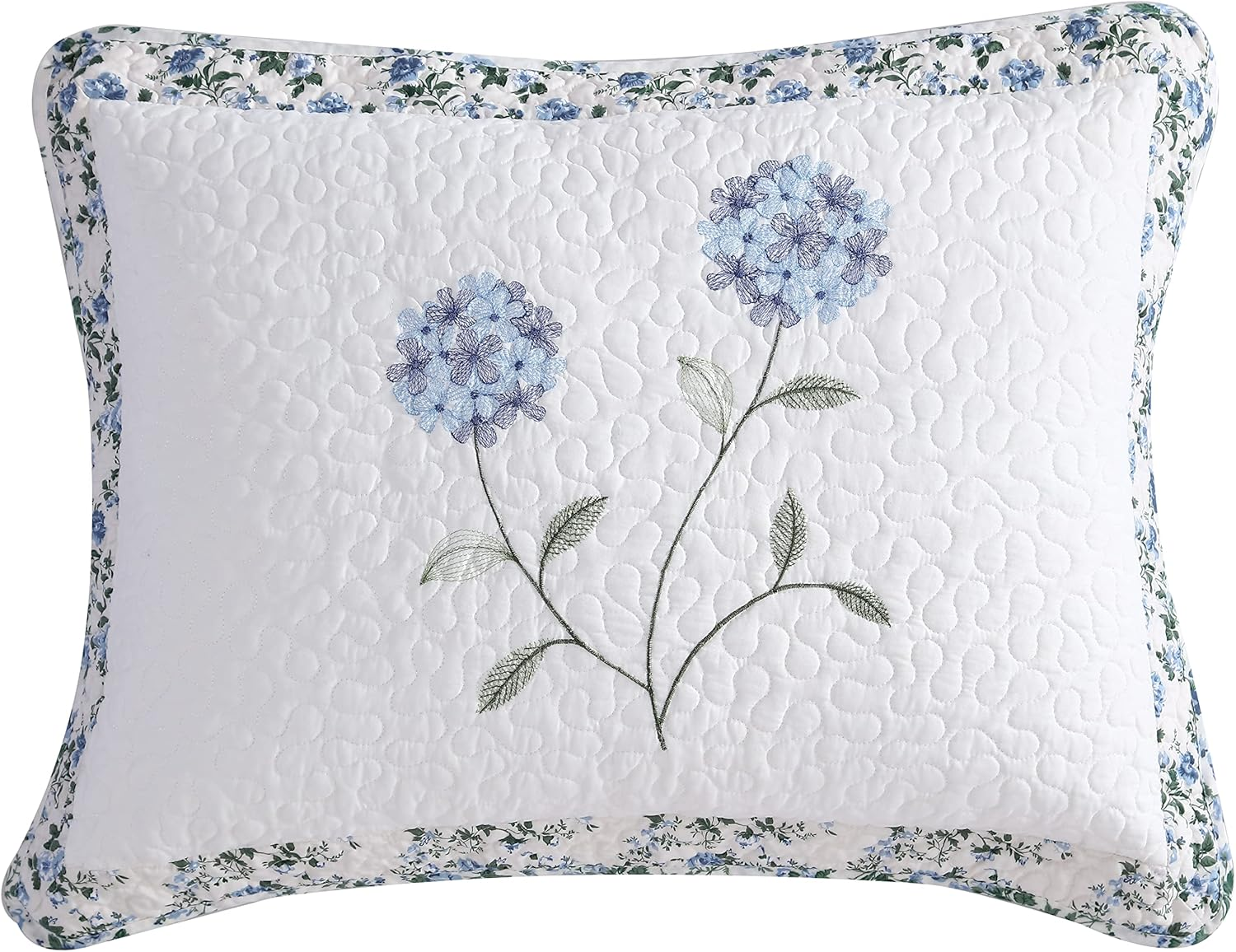 Beatrice Home Fashions Carnation Floral Embroidered Quilted Bedspread, Lightweight, All-Seasons, Full, Lavender