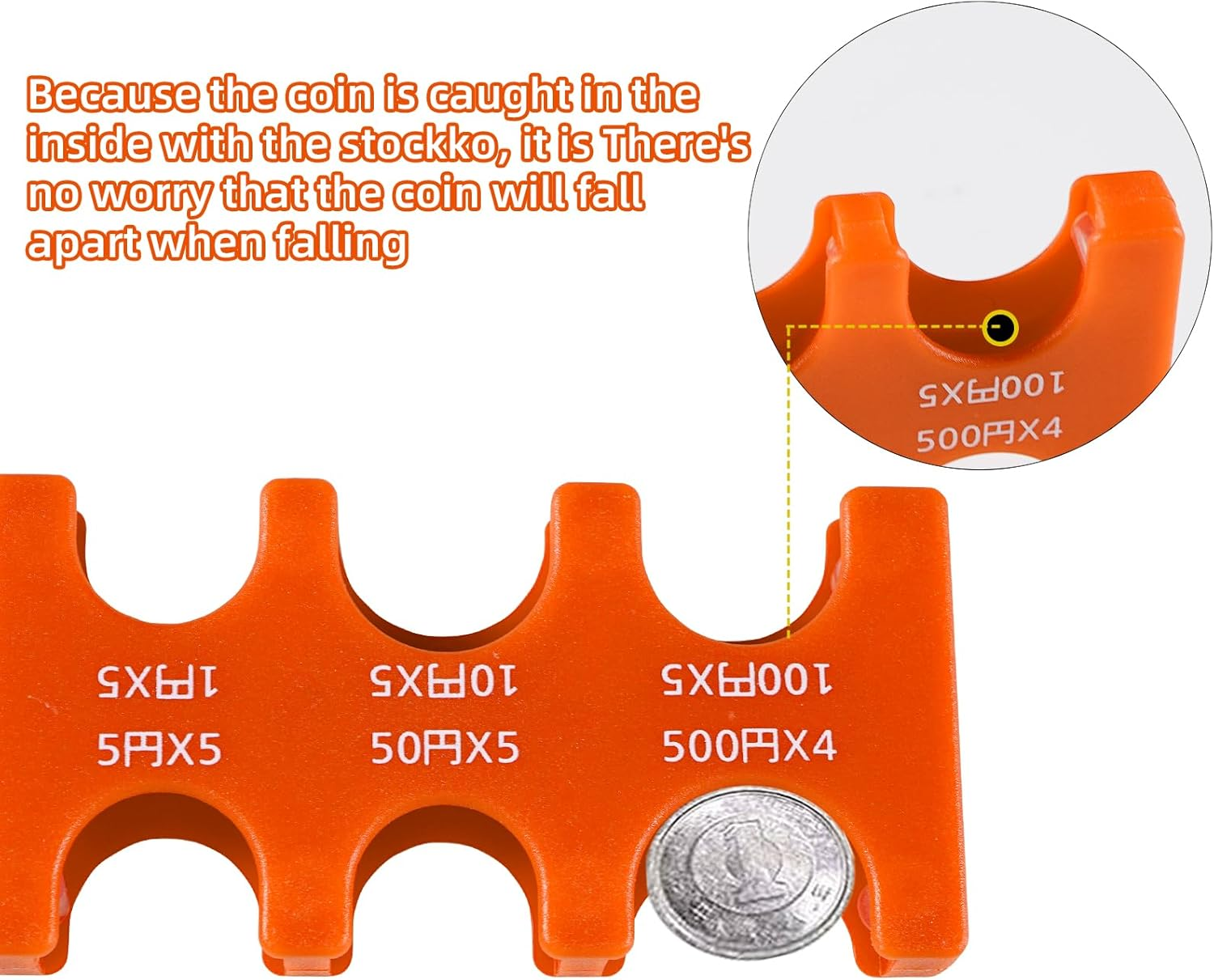 Japanese Yen Coin Holder Hard Case Organizer and Storage for Coins Rectangle JPY Coin Organiser and Dispenser, Plastic Coin Sorter Wallet image number 2