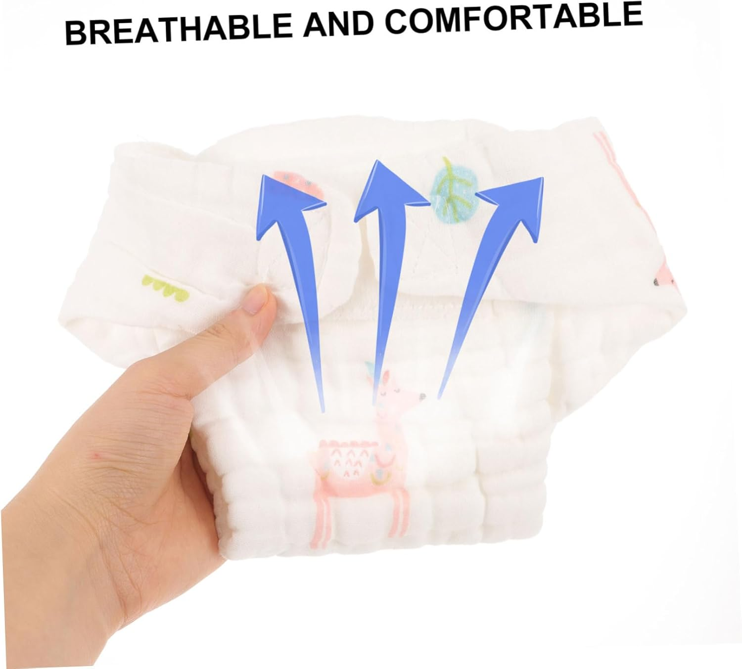 2 Pcs Reusable Diaper Pants Washable Gauze Nappies for Boy Girl Months up to Lightweight Breathable for Everyday Use image number 6