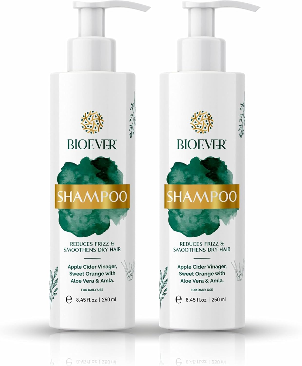 Bioever anti Hair Fall Shampoo 250Ml Apple Cider Vinegar Aloe Vera Amla,Manageable Frizz Free Hair Sulphate Free, Paraben Free for Men and Women Use Pack of 2Pc image number 4
