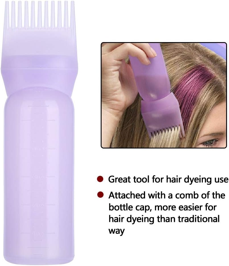Honiwu Hair Applicator Bottle, 160 Ml Hair Oil Applicator, Hair Dye Brush Bottle, Root Comb Applicator Bottle for Hair Dye