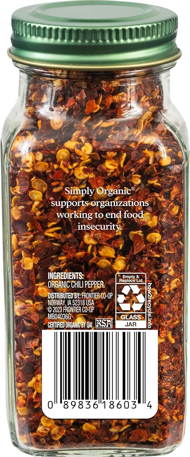 Simply Organic Crushed Hot Red Pepper Large Glass, 45G image number 2