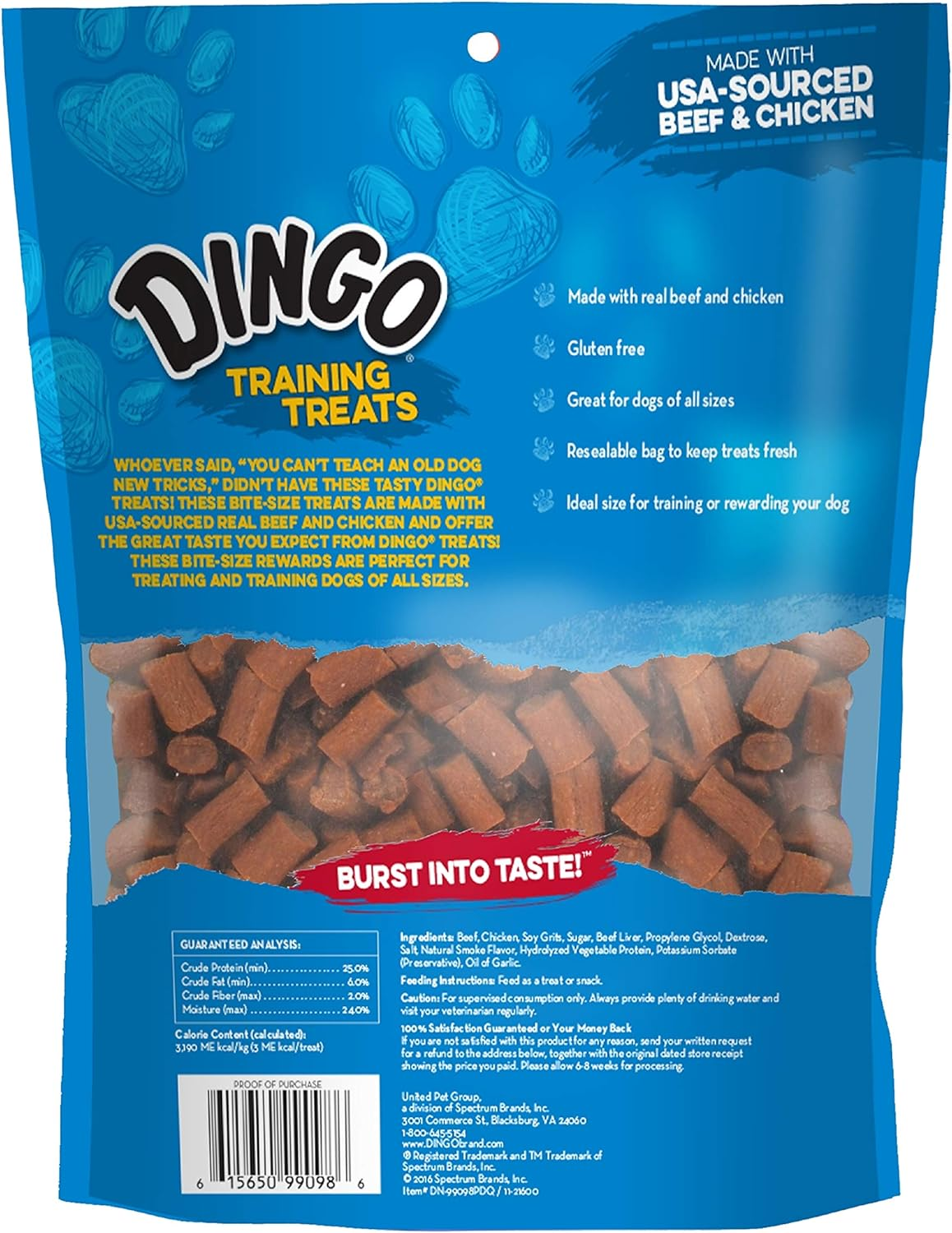 Dingo Training Treats 360 Pack, Made with Usa-Sourced Beef & Chicken, Great Snack for All Dogs, Gluten-Free, Resealable Bag, 326G image number 1