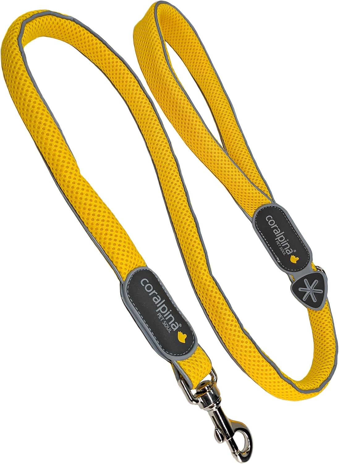 Coralpina - Cinquetorri Simple and Durable Dog Lead with Reflective Parts and Padded Handle with Ring for Bag Holder, Dark Black, Size 4/6 image number 3