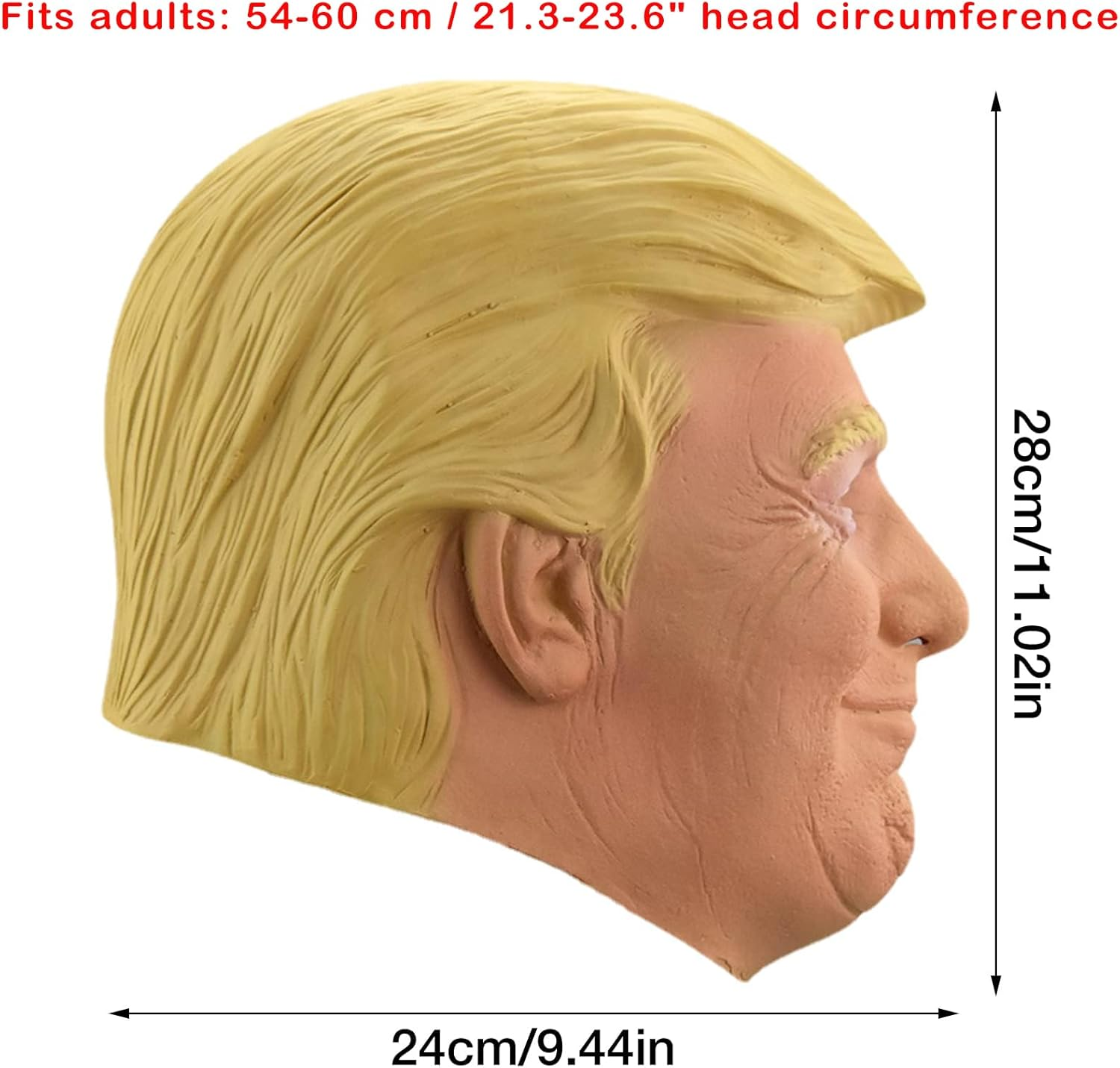 Halloween Latex Head Mask, Republican Presidential Candidate Trump & Joe Biden Mask, Realistic Celebrity Full-Head Rubber Maske for Novelty Old Man Cosplay Masquerade Costume (Adult Size) (Trump) image number 1
