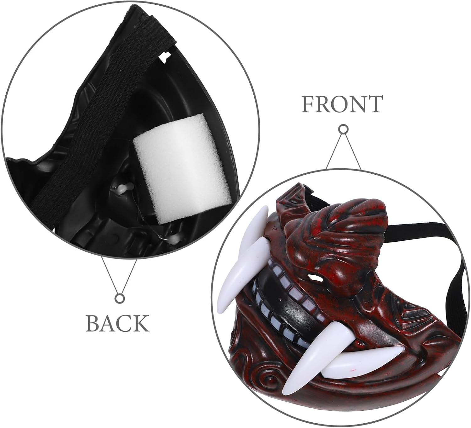 JOINPAYA Oni Samurai Mask,4Pcs Half Japanese Mask Ghost Novelty Drama Tush Ninja Halloween Party Cosplay Costume Prop