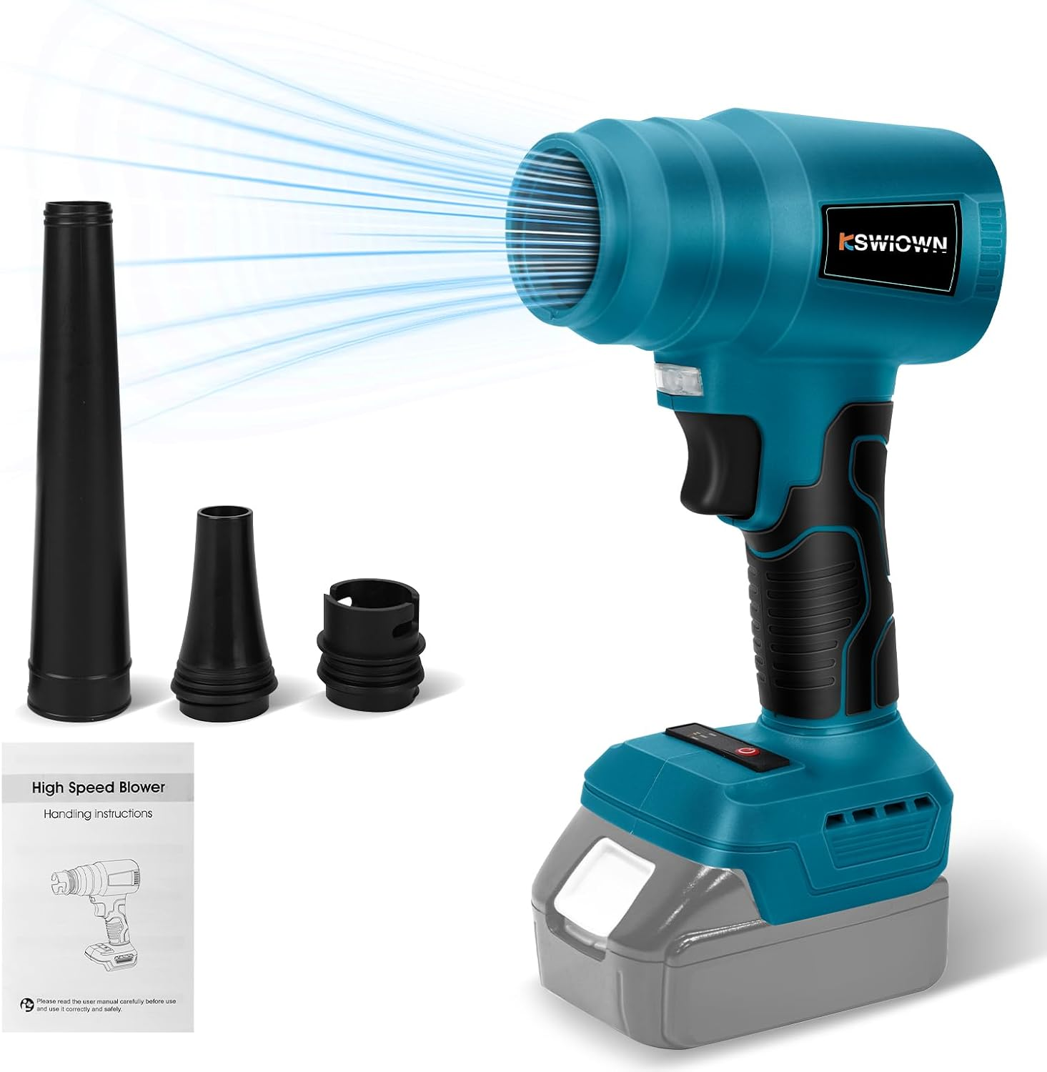 Battery Dust Blower for Makita 18 V, 85000 RPM, Portable Brushless, Turbo Powered Jet Blower with 2 Nozzles (No Battery), Compressed Air Spray for Cleaning PC, Keyboard and Car image number 4