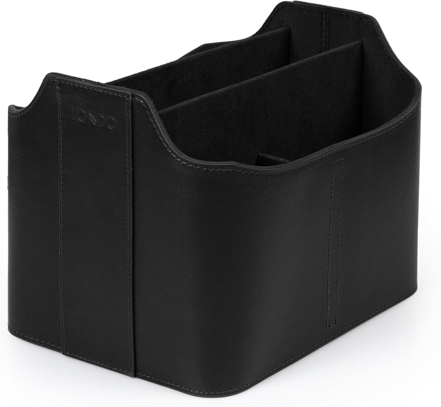 Londo Leather Remote Control Organizer and Caddy with Tablet Slot