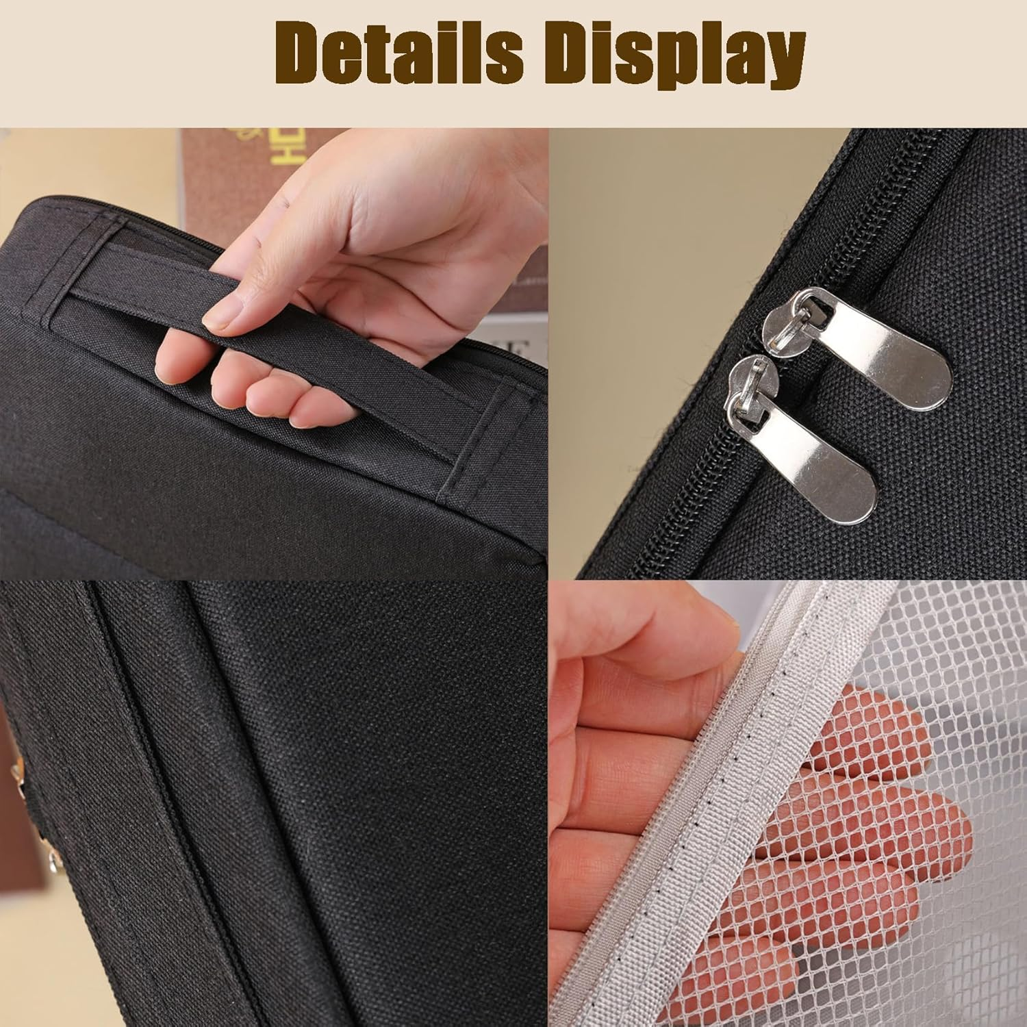 Standing Makeup Bag Portable, Large Capacity, Multi-Purpose Large Capacity Oxford Cloth Stand up Makeup Bag, Doresty Standing Waterproof Toiletry Bag with Compartments (Black)