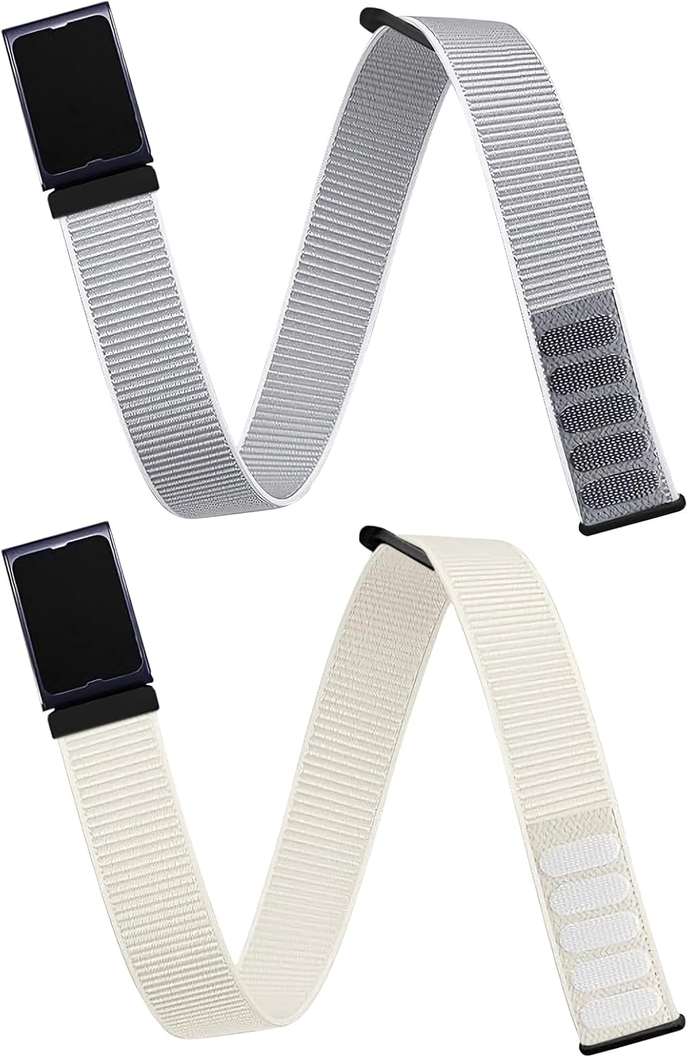 Chinbersky Pack of 2 22 Mm Sports Bicep Band Compatible with Amazfit Helio Strap for Men and Women, Nylon Elastic Adjustable Arm/Ankle Band Jogging for Amazfit Helio Strap - Jet Black/Storm Grey image number 2