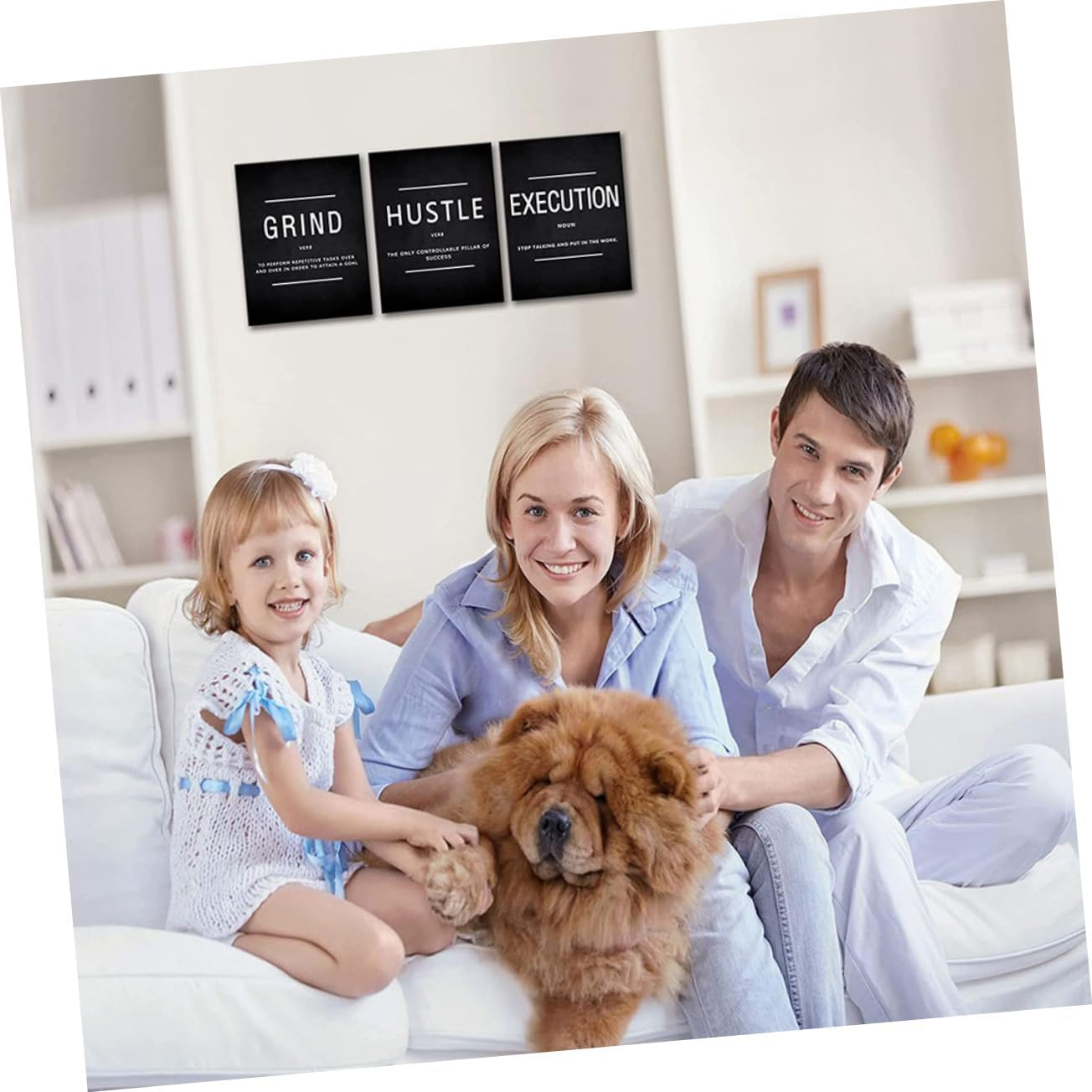 ETHZZLE Inspirational Non-Woven Wall Art Motivational Quotes Poster 3Pcs Set Artistic Home Office Decoration Wall Hanging for Work and Business image number 3