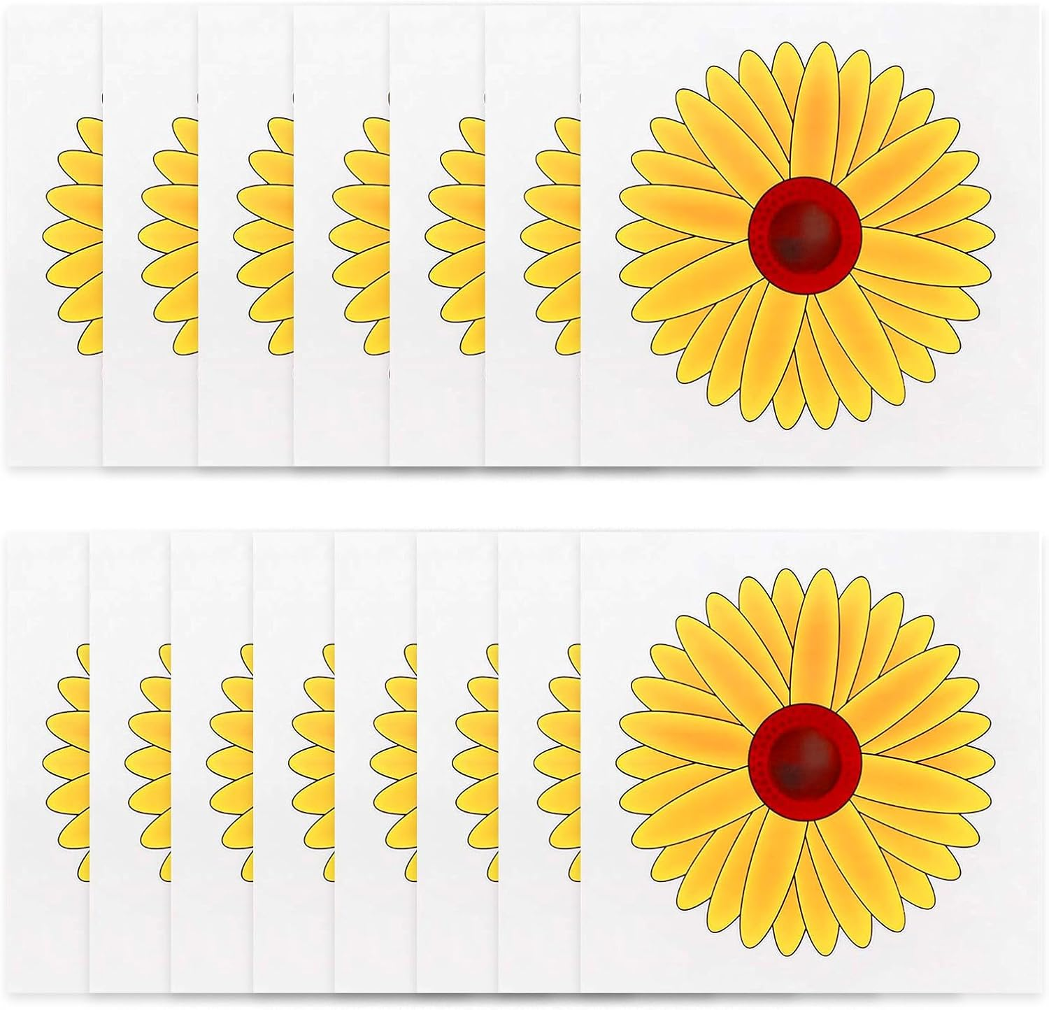 Zalizr 15 Pack Window Fly Paper, Indoor Sticky Fly Tape, Plant Gnat Bug Traps, Sunflower Decoration Design for Fruit Flies, Moths, Mosquitoes