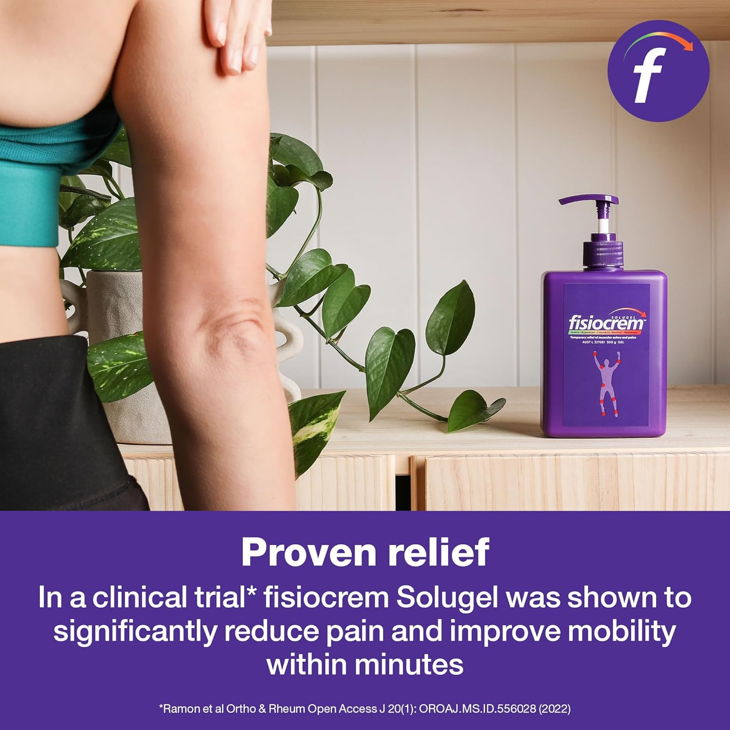 Fisiocrem Solugel 500G &ndash; Muscle Pain Relief Gel with Naturally Derived Active Ingredients of Arnica, Calendula, Hypericum, Melalecua & Menthol, Soothes Sprains, Strains & Sore Muscles, Non-Greasy, Easily Absorbed image number 2