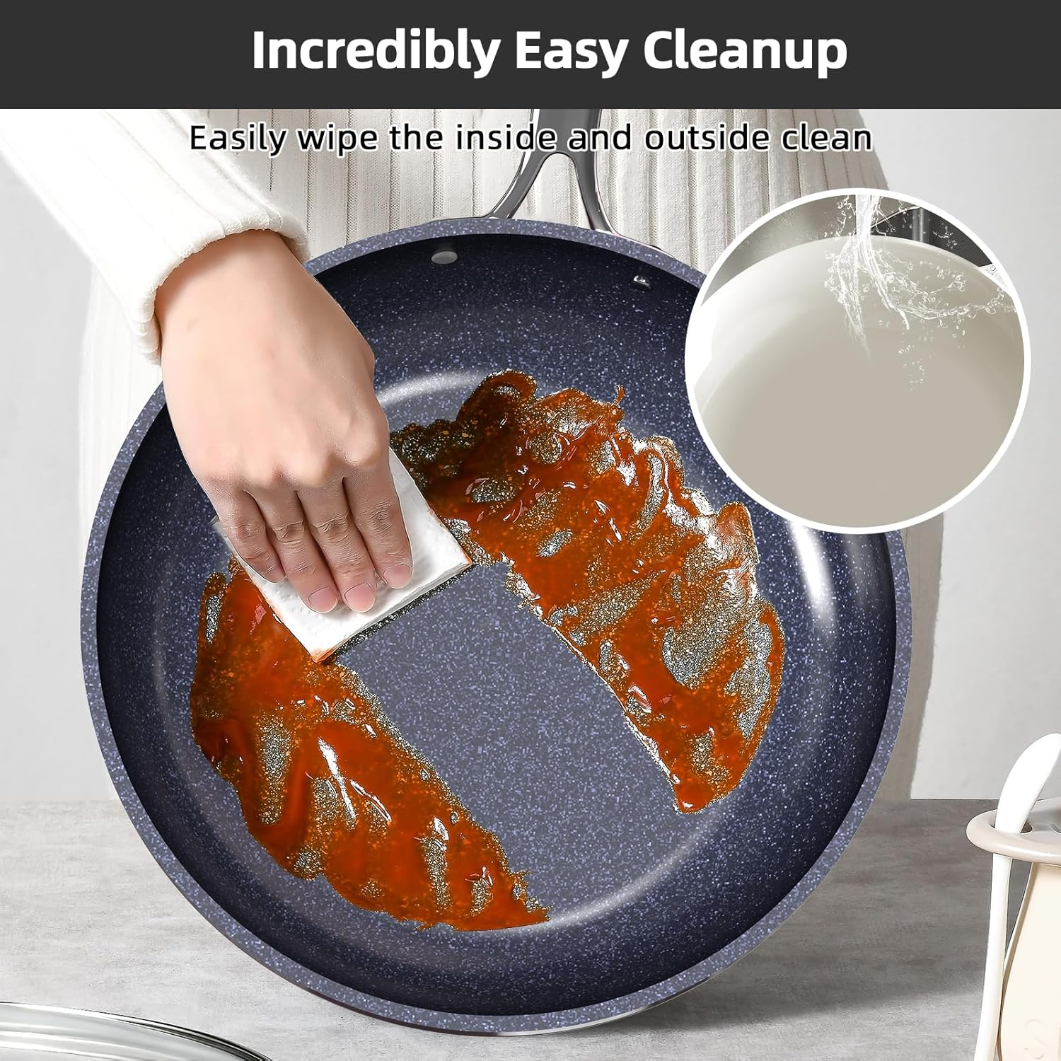 Nuwave Lux 13Pc Forged Lightweight Cookware Set PFAS Free, Healthy G10 Duralon Ceramic Coating, Ultra Non-Stick, Stay-Cool Handles, Works on All Cooktops & Induction Ready - Avocado image number 3