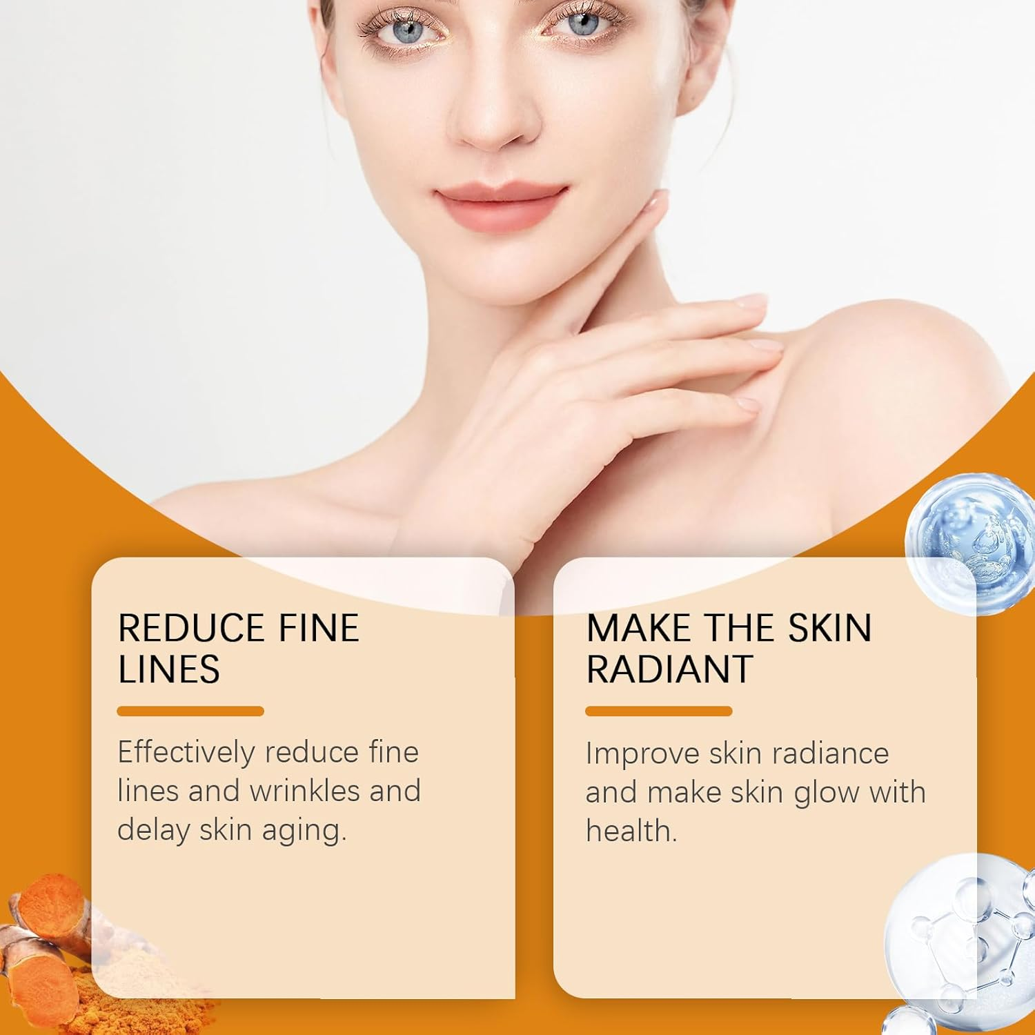 Vitamin C Turmeric Firming Brightening Cream, Turmeric Whipped Body Butter, Body Hydrator Serum, Skin Treatment Cream, Skin Firming and Tightening Lotion, Vitamin C Face Lotion Moisturizer (1PCS) - 4Pcs image number 4