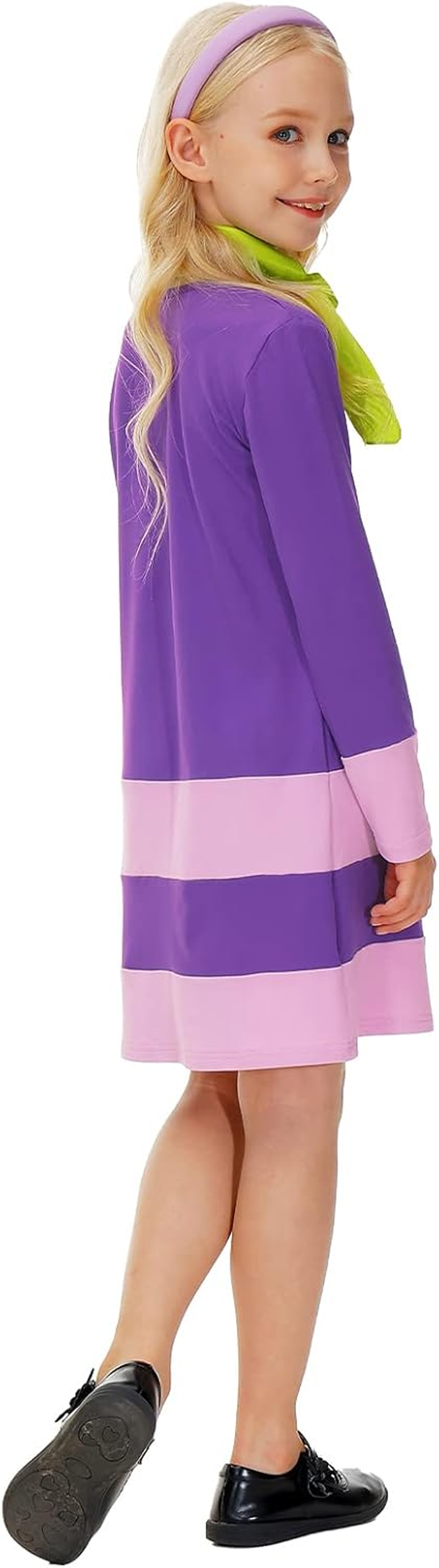 Remimi Girls Halloween Costume Party Outfit with Scarf and Headband 5-14 Years image number 4