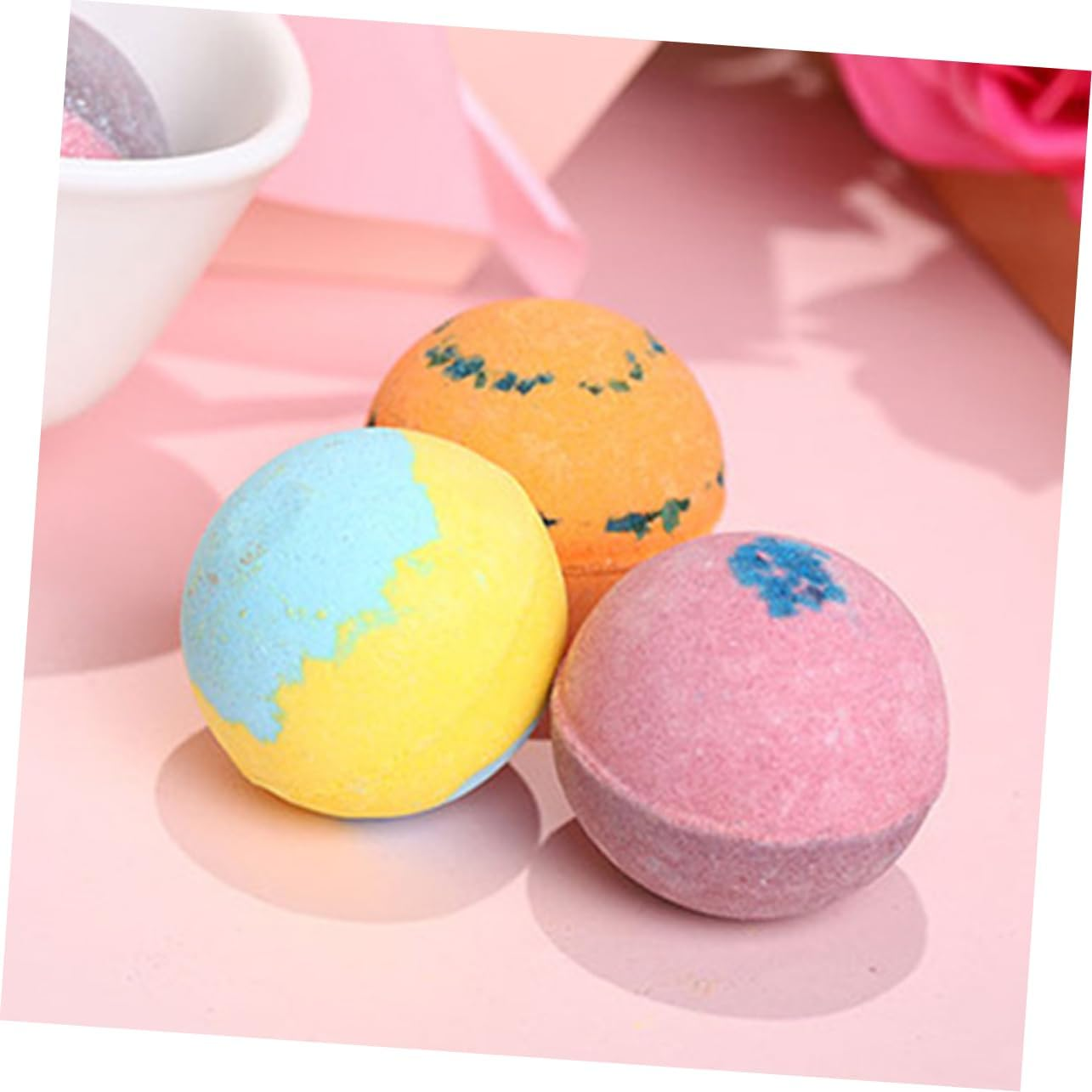 PLAFOPE 6Pcs Two Tone Shower Creative Balls Relaxing Bath Salt for Home Travel Spa Women With image number 2