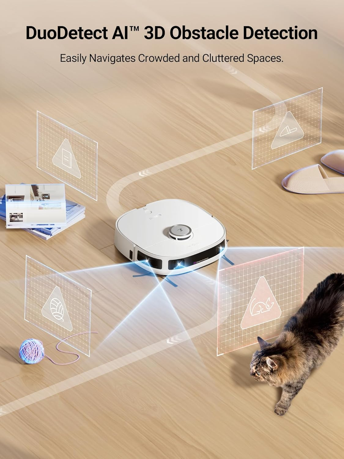 Eureka J12 Ultra Robot Vacuum Cleaner and Mop, Auto Clean and Auto Empty, 5000PA Suction, 3D Dual Laser+Ai Obstacle Detection, Dual Spinning Mops, Self-Washing and Self-Drying, Work with Alexa, White image number 2