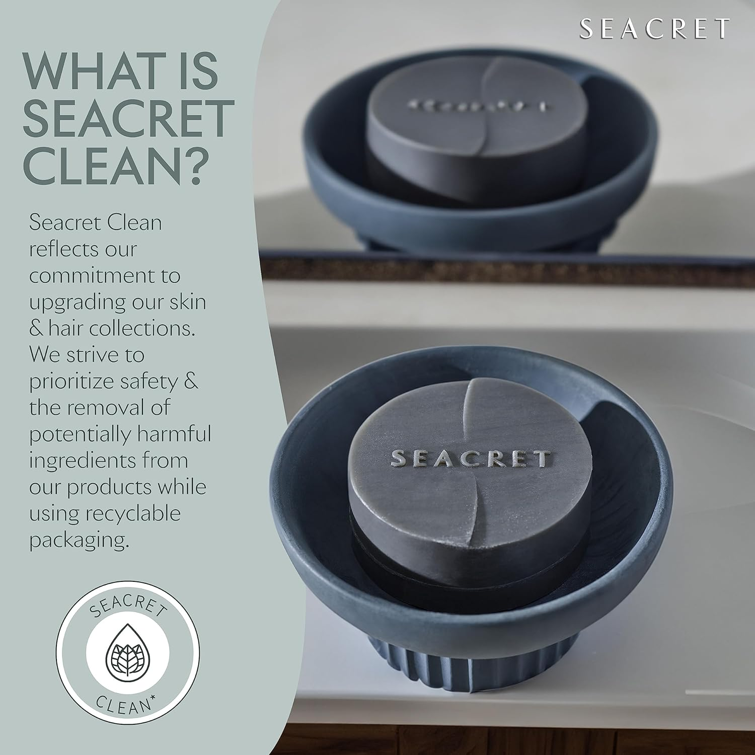 SEACRET the Dead Sea Mud Natural Soap Bar, Deep Cleansing Mineral-Rich Face and Body Wash Bar with Gentle Exfoliation, Vegan, Fragrance-Free & Cruelty-Free, Suitable for Normal to Oily Skin, 4.4 Oz image number 5