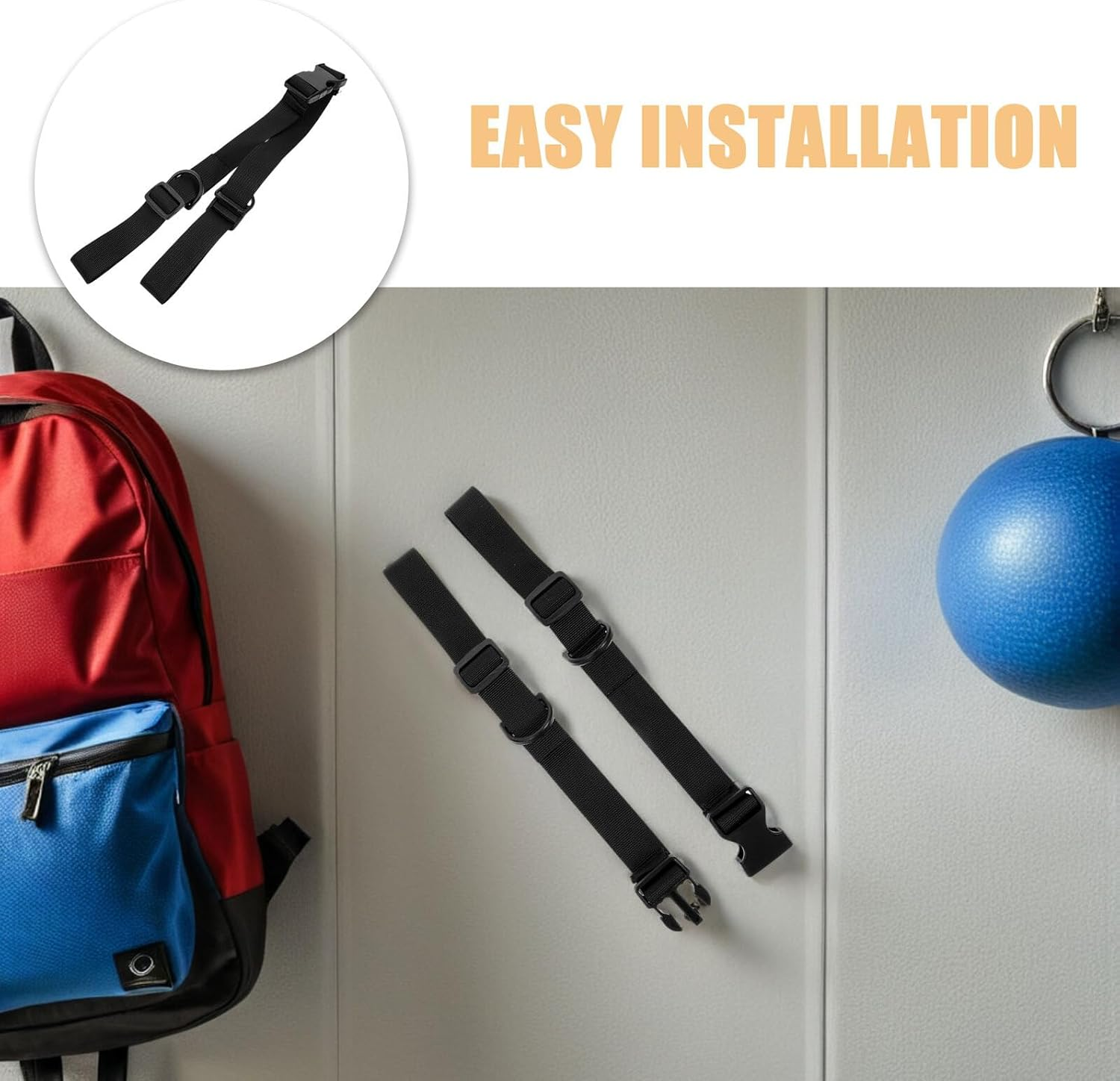 HOOTNEE 5Pcs Adjustable Heavy Duty Luggage Straps Buckle Clips, Black Universal Replacement Securing Belts for Suitcases, Backpacks, and Outdoor Gear Binding image number 5