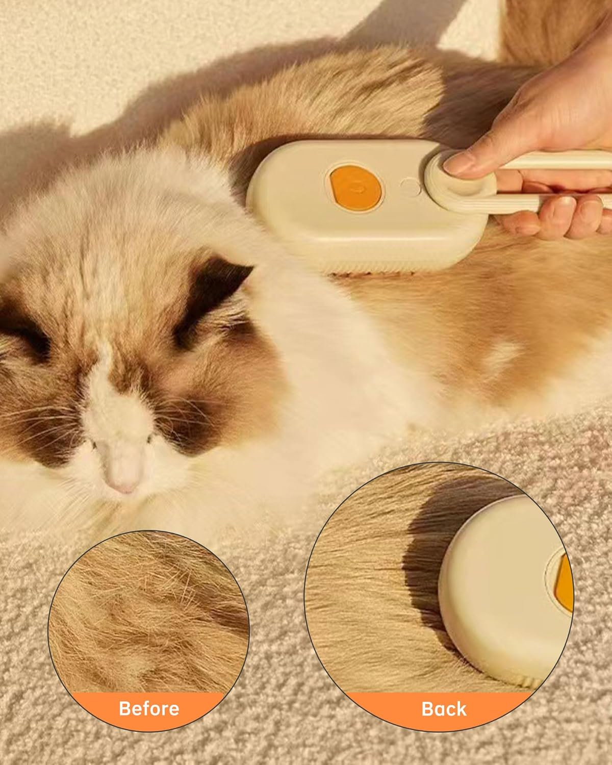 Steamy Cat Brush Cat Steam Brush Pet Grooming Brush for Cats and Dogs for Massaging Detangling and Depilation Suitable for Long Haired and Short Haired Pets image number 1