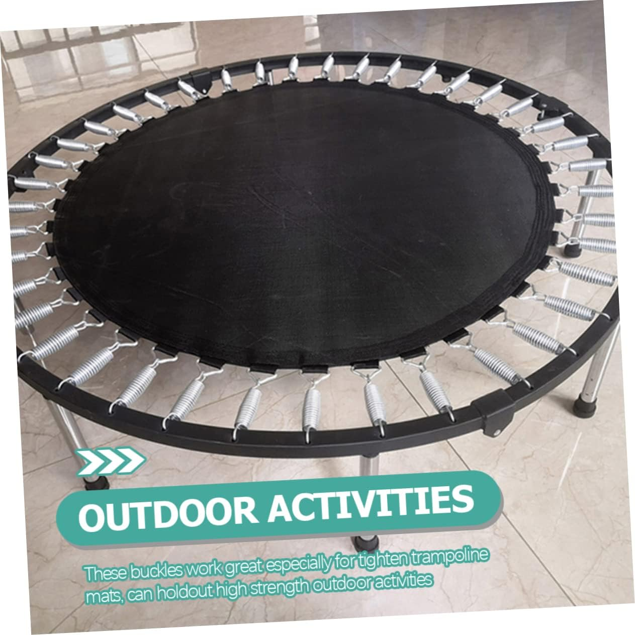 Kisangel Metal Trampoline D Rings, 30Pcs Triangle Trampoline Buckles V-Rings Springs Hooks Compact Parts Accessories for Galvanized Steel Replaceable Tool image number 6