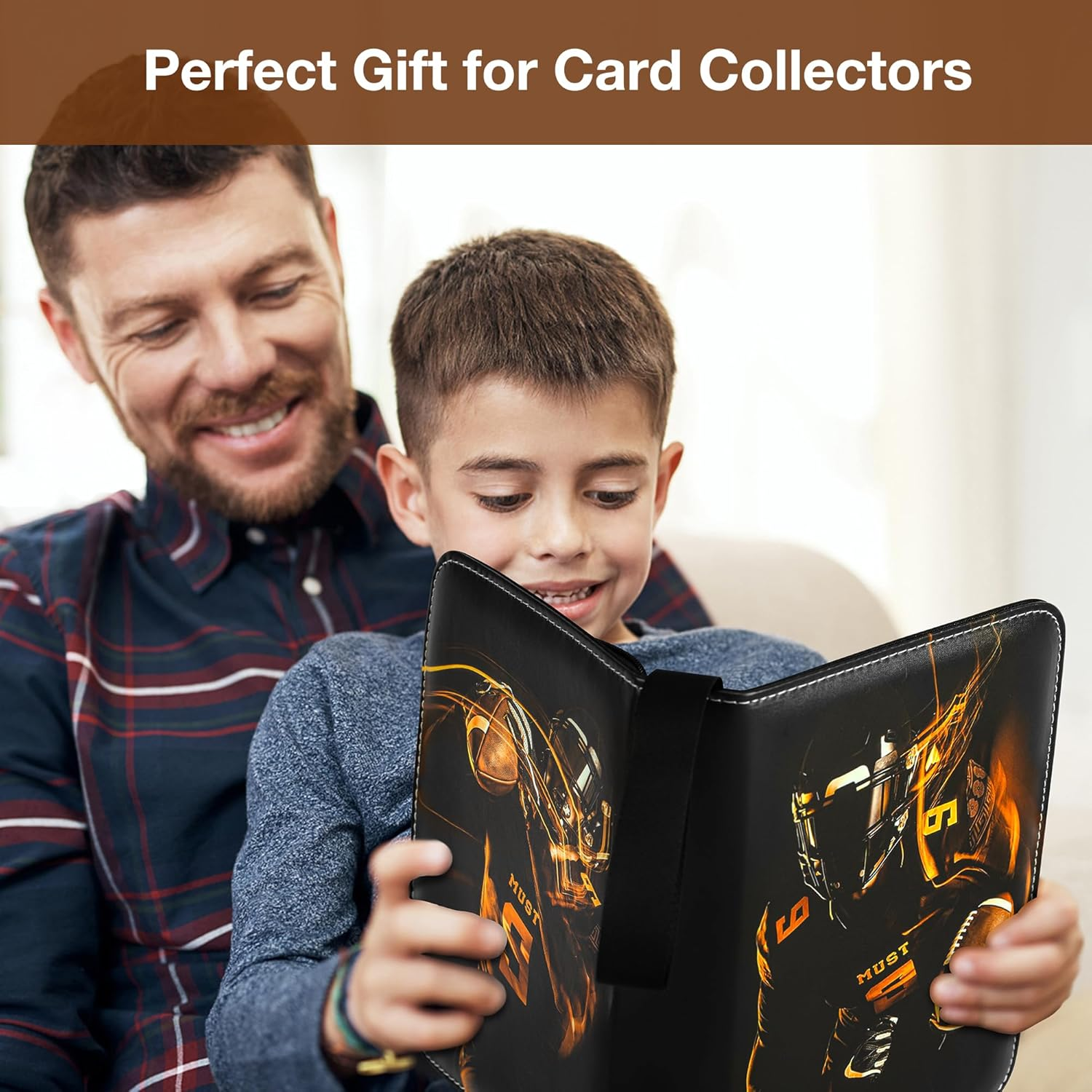 RONMONG Football Card Binder,2024 Sports Trading Card with Sleeves Holder Album,990 Pockets Rugby Card Holder Sheets Display Storage Protectors for Collectors Boys and Girls Gift image number 3