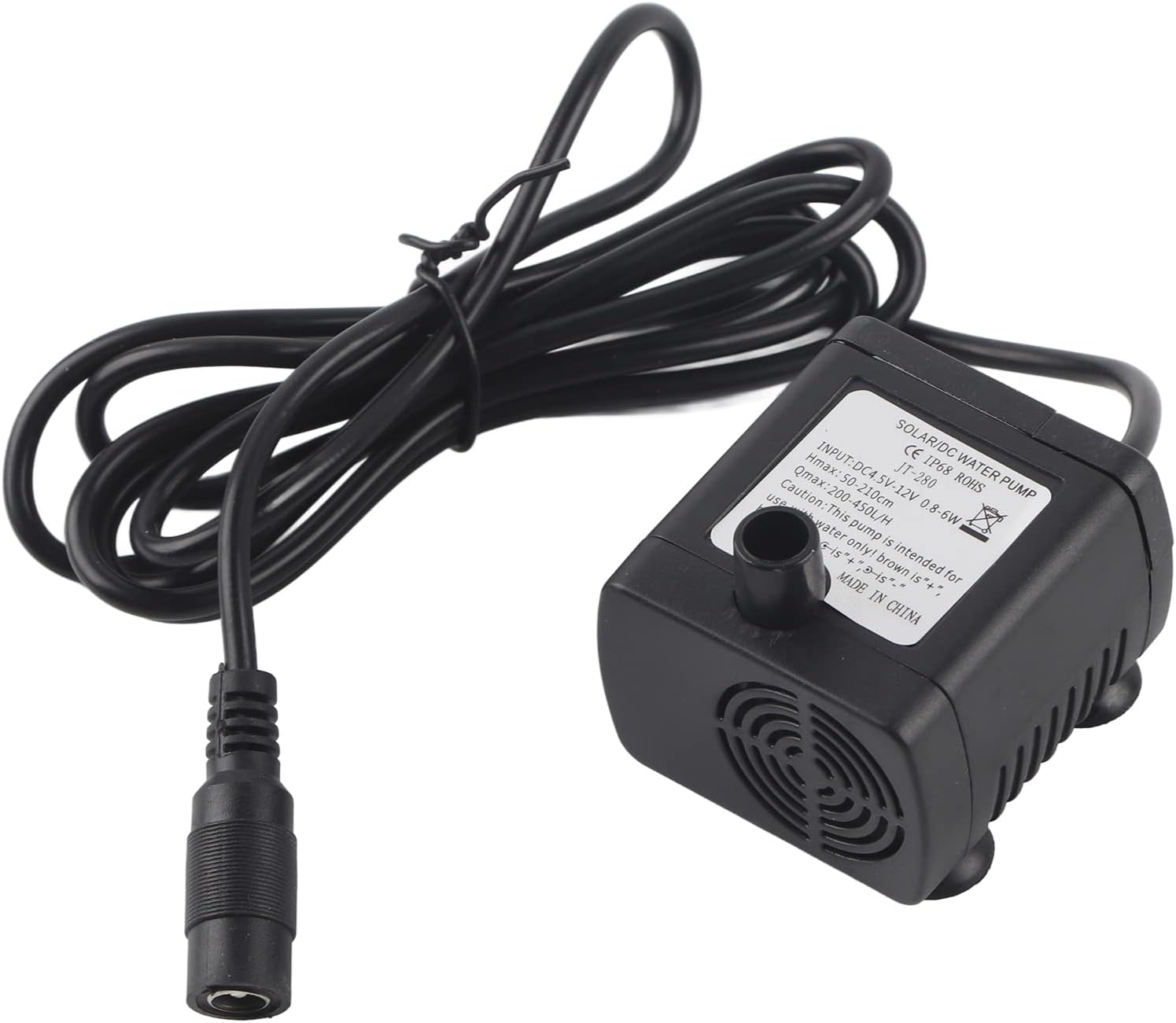 DC12V Solar Amphibious Mini Submersible Water Pump Ultra Quiet Brushless Micro Water Pump High Efficiency Low Noise for Fountain Pond Fish Tank ABS Black 142G image number 4