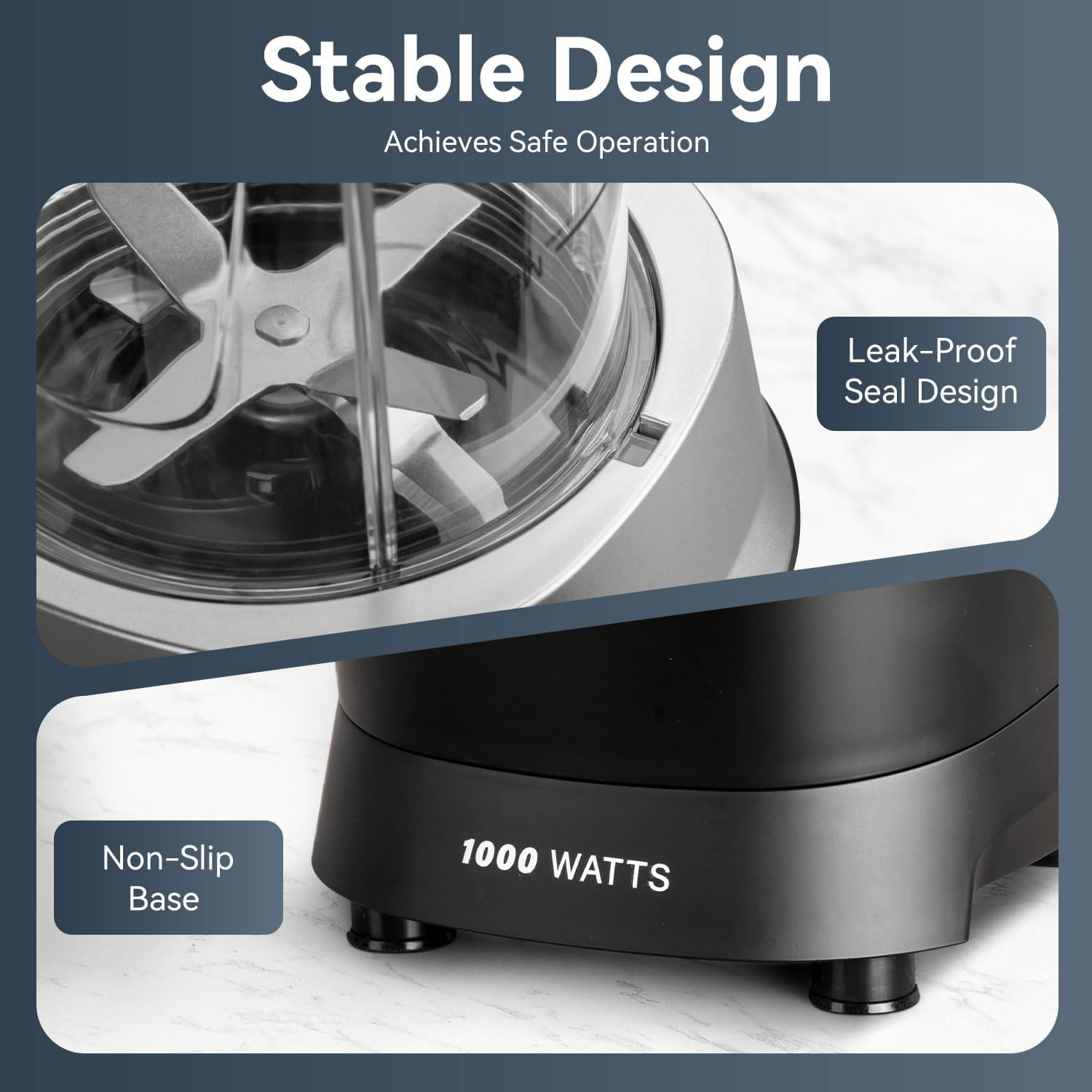 Stelive 1000W Electric Juice Blender Portable Blender Fresh Juice Mixer Smoothie Maker Electric Shakes Juicer Machine with 2 Cups & Portable Cup Lids for Outdoors Travel, Sports, Kitchen (Black) image number 2