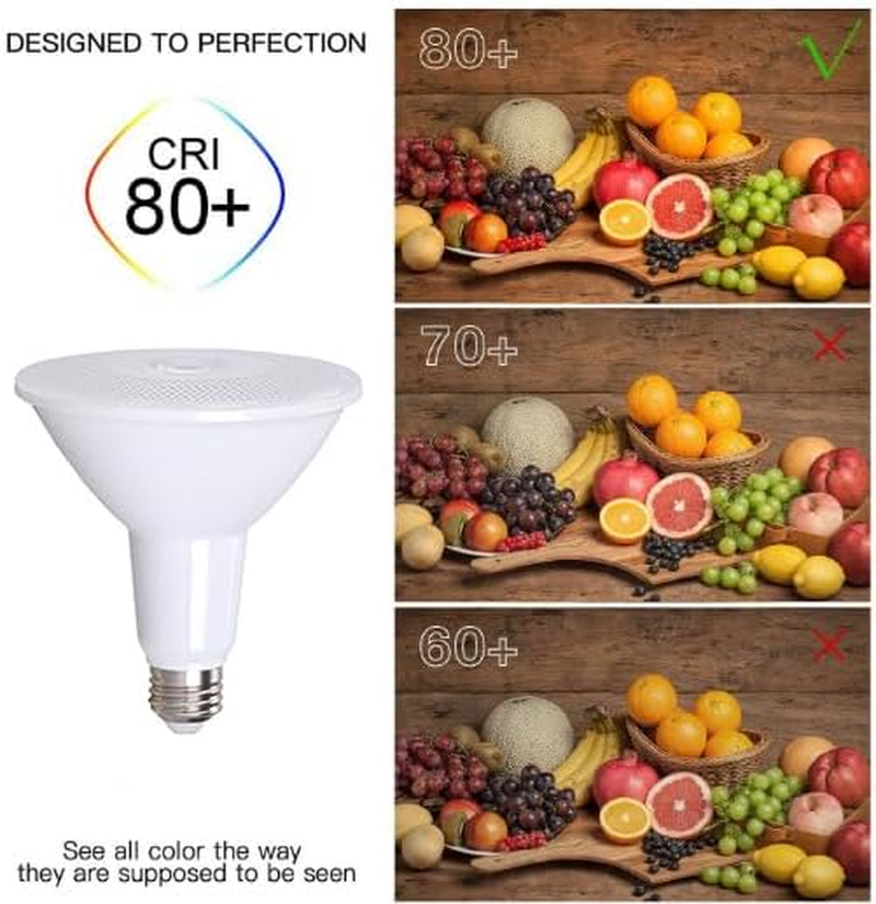 PAR38 LED Flood Light Bulb for Security,18W (120W Equivalent), 1500 Lumen, 6000K Cool White, Spotlight Indoor Recessed Light Bulbs 120 Degree Beam Angle 2-Pack (4000K-Daylight White, PAR38-18W) image number 5