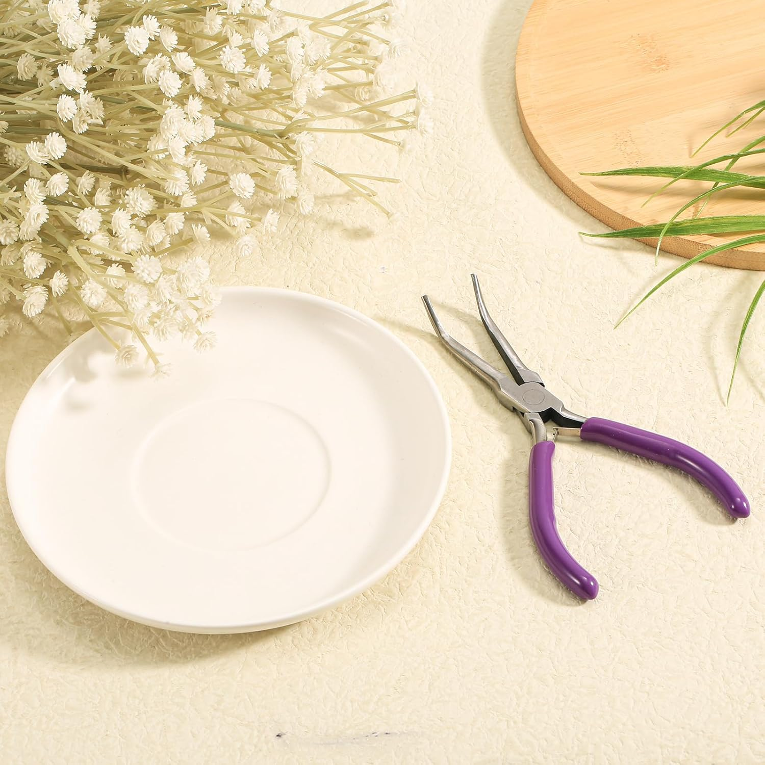 Fish Bone Pliers, Professional Bent Nose Pliers with Non-Slip Handle, Carbon Steel Tool for Locking and Extracting Small Fish Bones image number 6