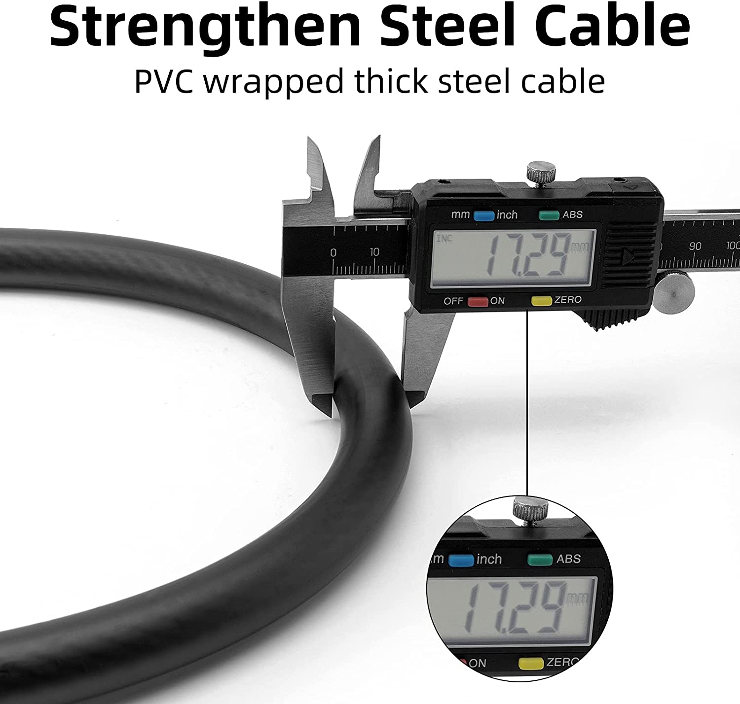 ROCKBROS Bike Lock Cable Combination Bike Lock 5 Digit Resettable Bicycle Cable Lock for Road Mountain Bike Motorcycle Scooters - Black image number 7