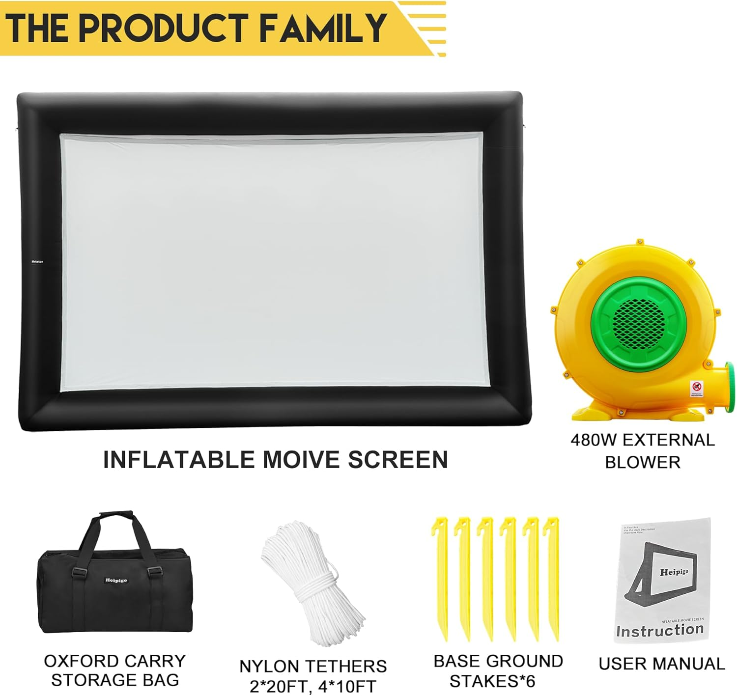 23 FT Inflatable Projector Screen Outdoor Inflatable Movie Screen Outdoor with Air Blower & Storage Bag,Front and Rear Projection for Backyard Movie Night,Tv Football Games Screening image number 1