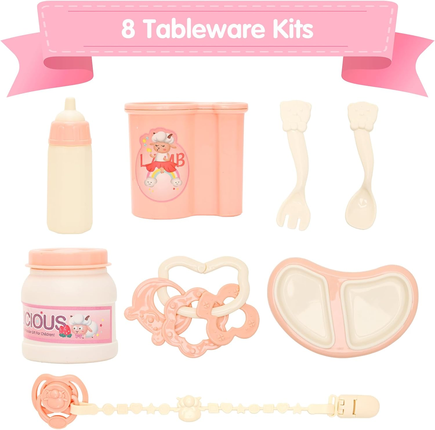 16 Inch Baby Doll with Outfit Feeding Set Realistic Lifelike Born Baby Doll Cute Baby Doll Soft Body Silicone Rebirth Baby Doll with Clothes Feeding Set Bottle Doll Pacifier Accessories for Toddlers image number 6