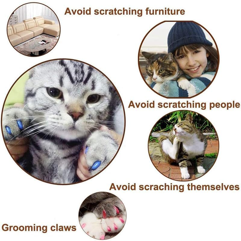 140Pcs Colorful Soft Cat Nail Caps - Pet Claw Covers for Kitty Paws - Designer Control Off image number 5