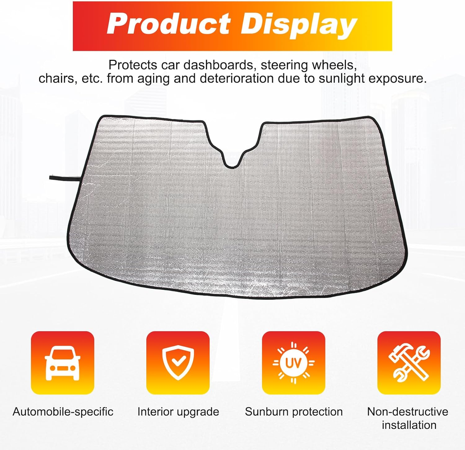 Windscreen Sun Shade Compatible with Porsche Cayenne Accessories | Reflective Windshield Cover Window Shade | UV & Heat Blocking Cover (2018-2023) image number 5