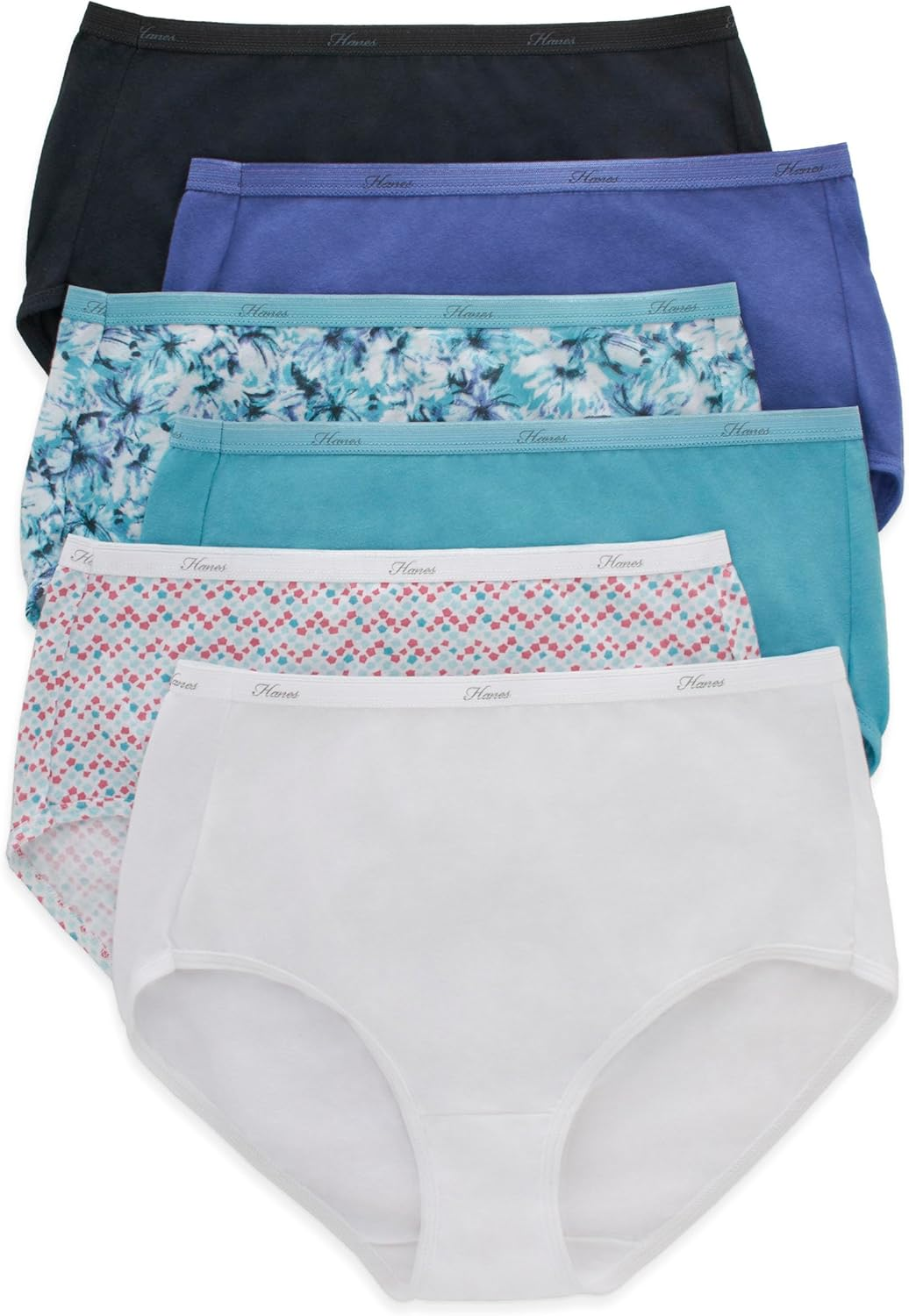 Hanes Women'S Brief Panties Pack, Moisture-Wicking Cotton Brief Underwear (Colors May Vary)