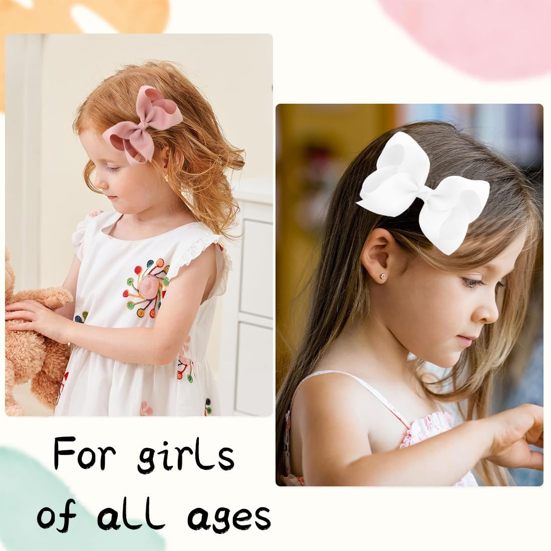 COYUN 6 Pieces Bow Hair Clips Ponytail Duck Bill Hair Bow for Kids Girls Women-A image number 1