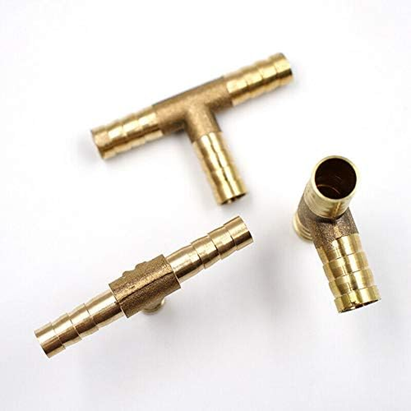 Brass Barb Hose Fitting T/Y/X Type Air Water Fuel Gas Hose Joiner Connector VARIOUS SIZE (T PIECE 8MM) image number 4