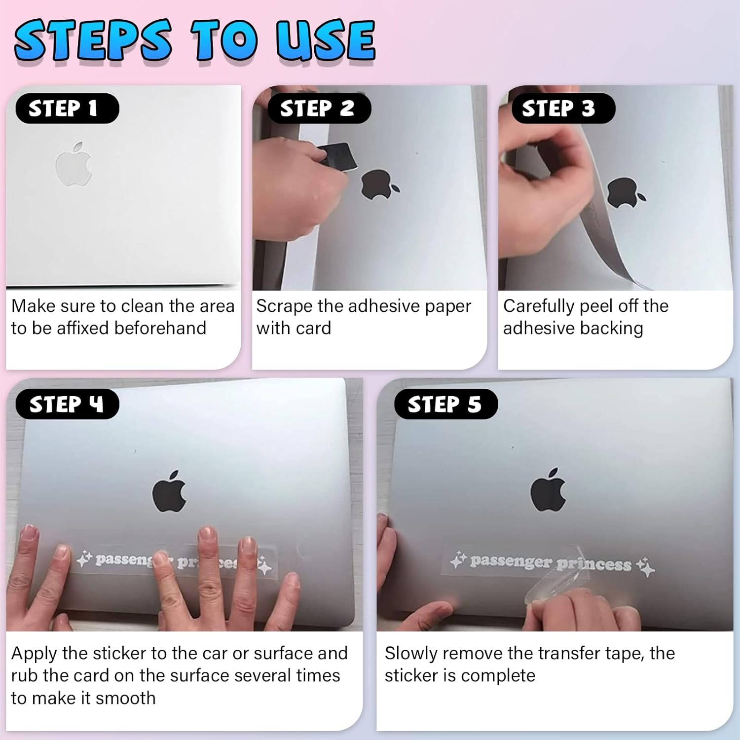 Kewucn Passenger Princess Sticker, 2 PCS Funny Girl Car Decoration Sticker for Window Rear View Mirror, Universal Cute Vinyl Letter Decals Car Accessories for Women Girls Cute Queen(6 Inch, Pink)