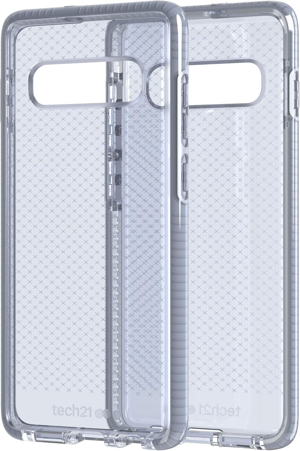 Tech21 Protective Samsung Galaxy S10+ Case Thin Patterned Back Cover with Flexshock - Evo Check - Smokey Black